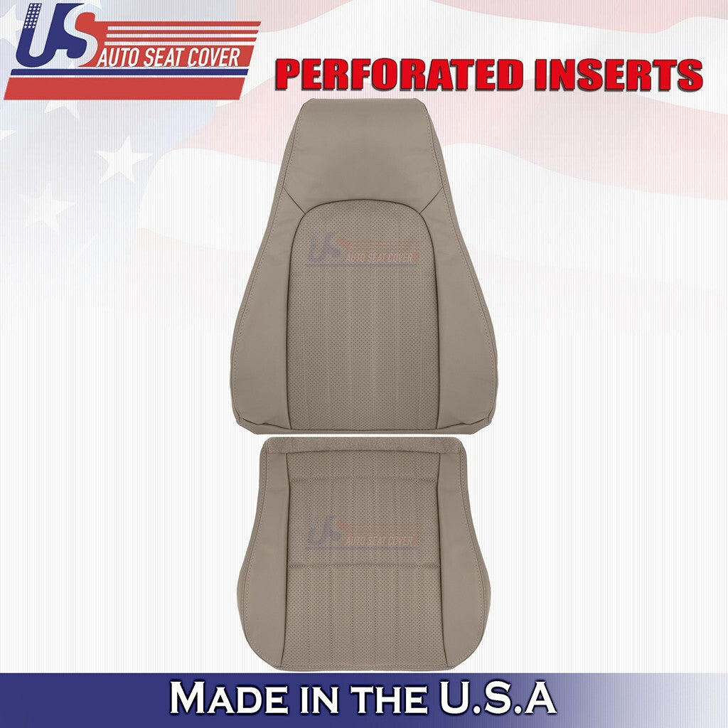 1997 to 2002 For Chevy Camaro Driver Bottom & Top Perforated Leather Cover Tan