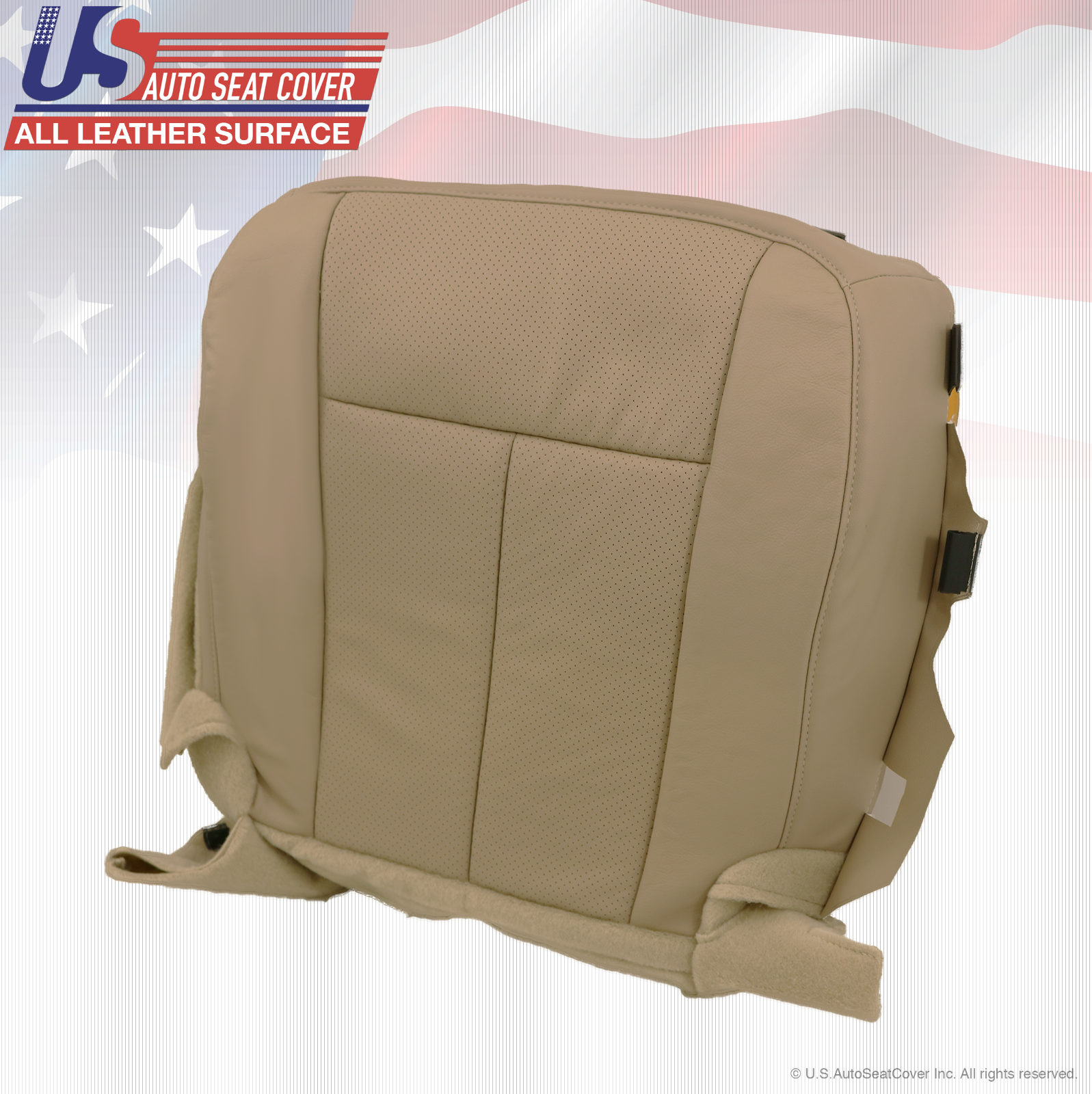 2011 2012 Ford Expedition XLT Driver Bottom Perforated Leather Seat Cover Tan