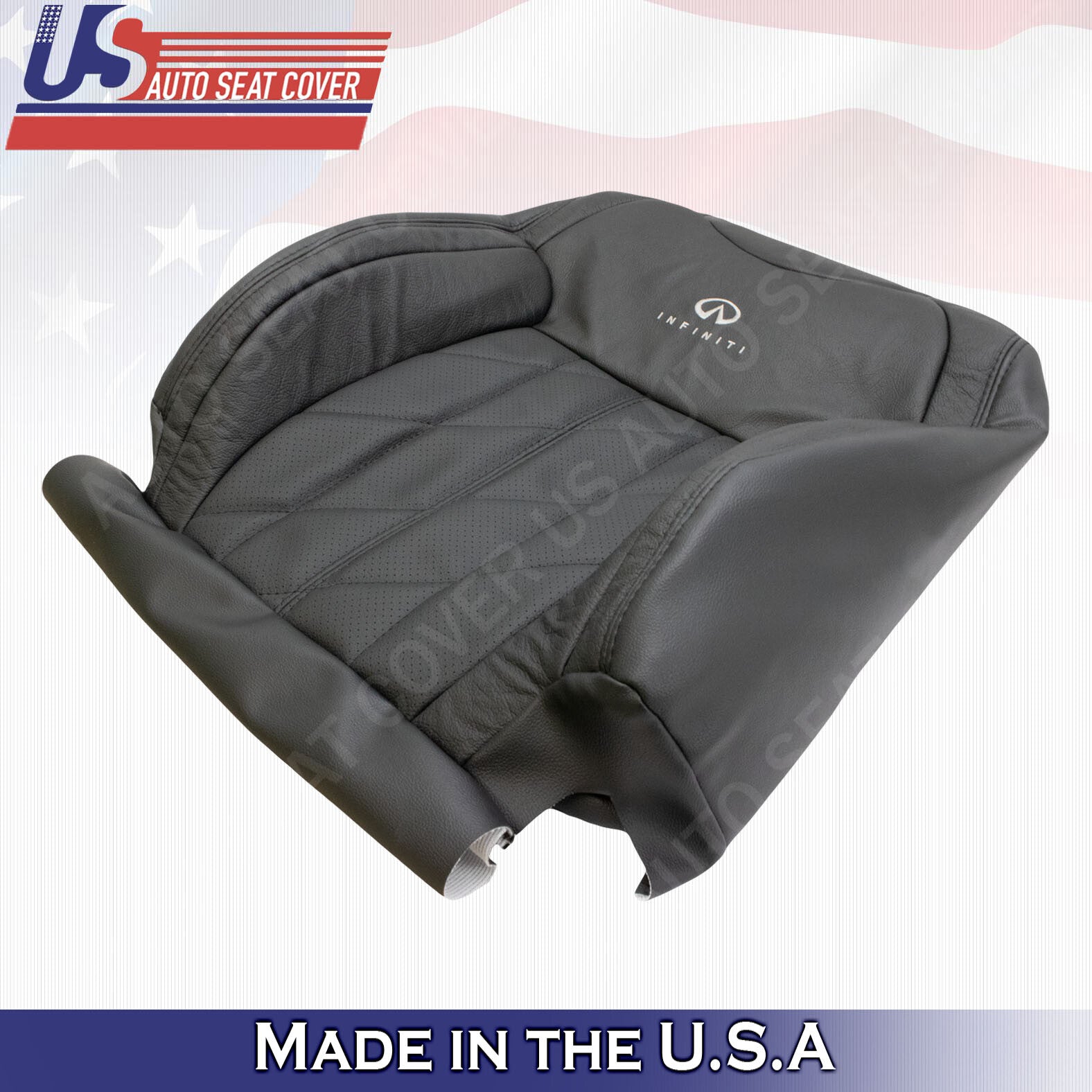 2014 2015 2016 2017 Infinity FX37 FX35 FX50 Driver Top Leather Seat Cover Black