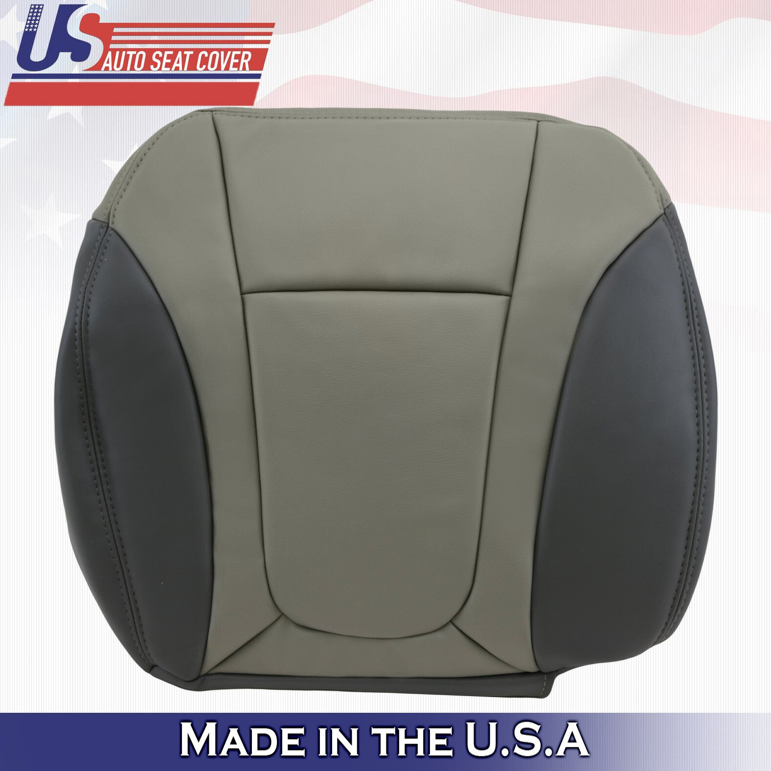 For 2002 to 2004 Chevy Trailblazer FRONT BOTTOMS Leather Seat Cover 2-Tone Gray