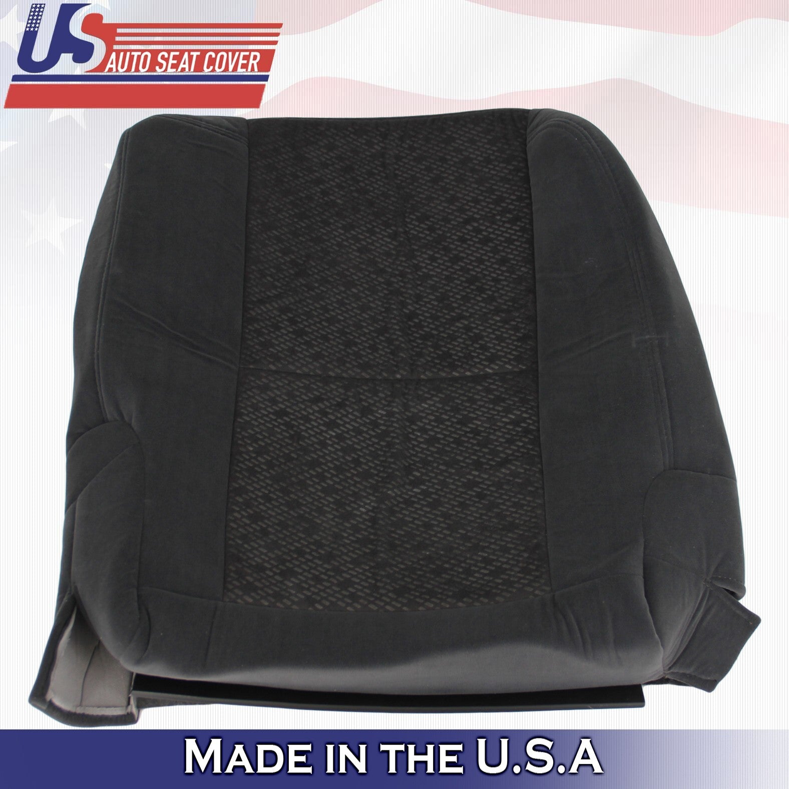 2007 For GMC Sierra 1500 2500 3500 2nd Row Passenger Bottom Cloth Seat Cover BLK