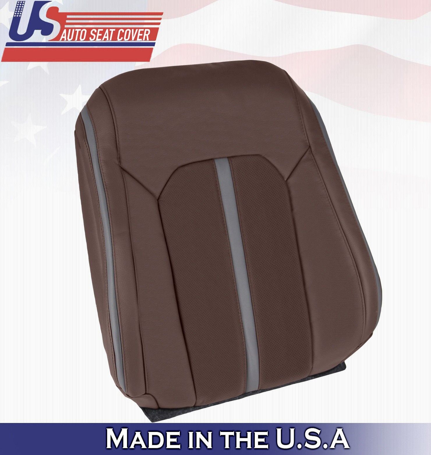 2015 2016 For Ford F150 Platinum Driver Top Perforated Leather Seat Cover Brown