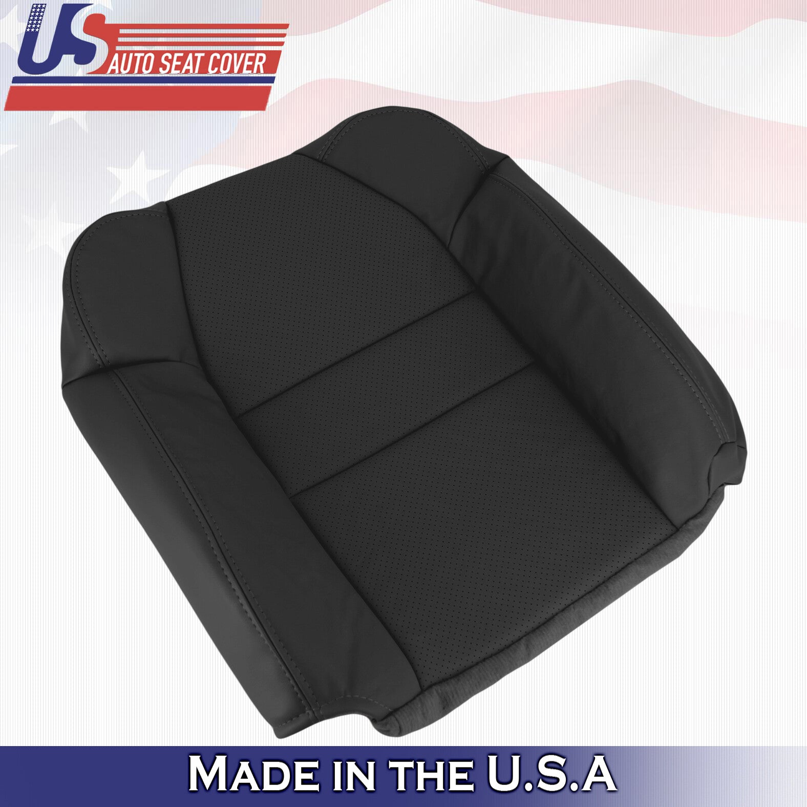 2003 For Acura MDX Passenger Side Top Bottom Synthetic Leather Seat Covers Black