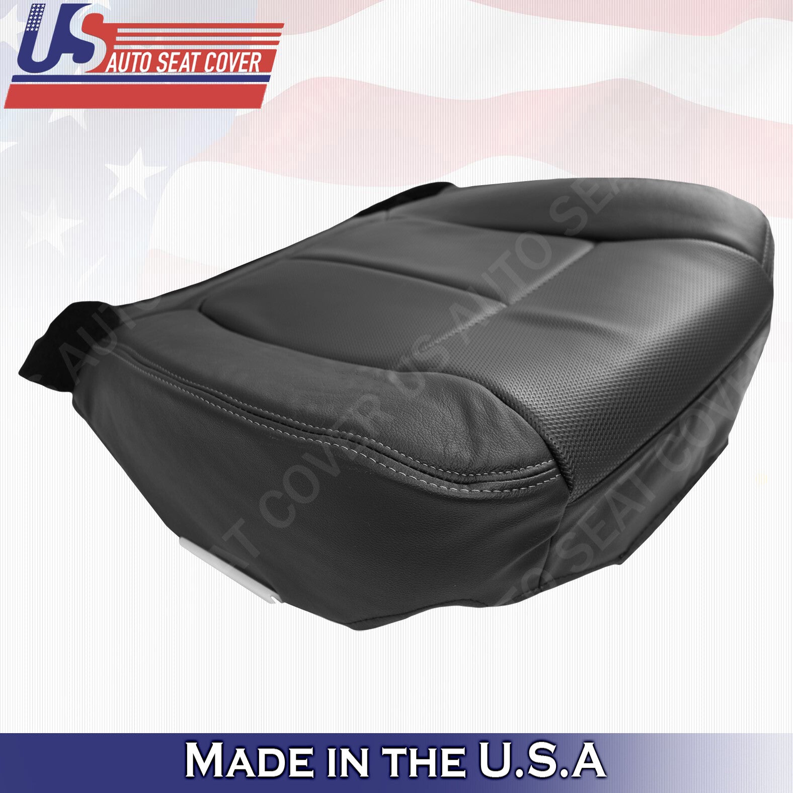 2009 to 2014 Ford F150 XL Passenger Bottom TEXTURE Leather Seat Cover Black