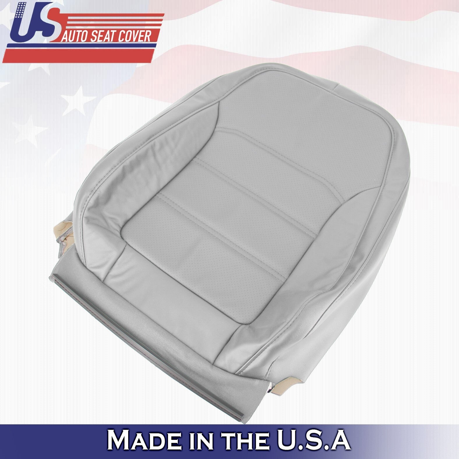 2012 to 2020 Fits Volkswagen Passat Driver Bottom & Top Leather Seat Cover Gray