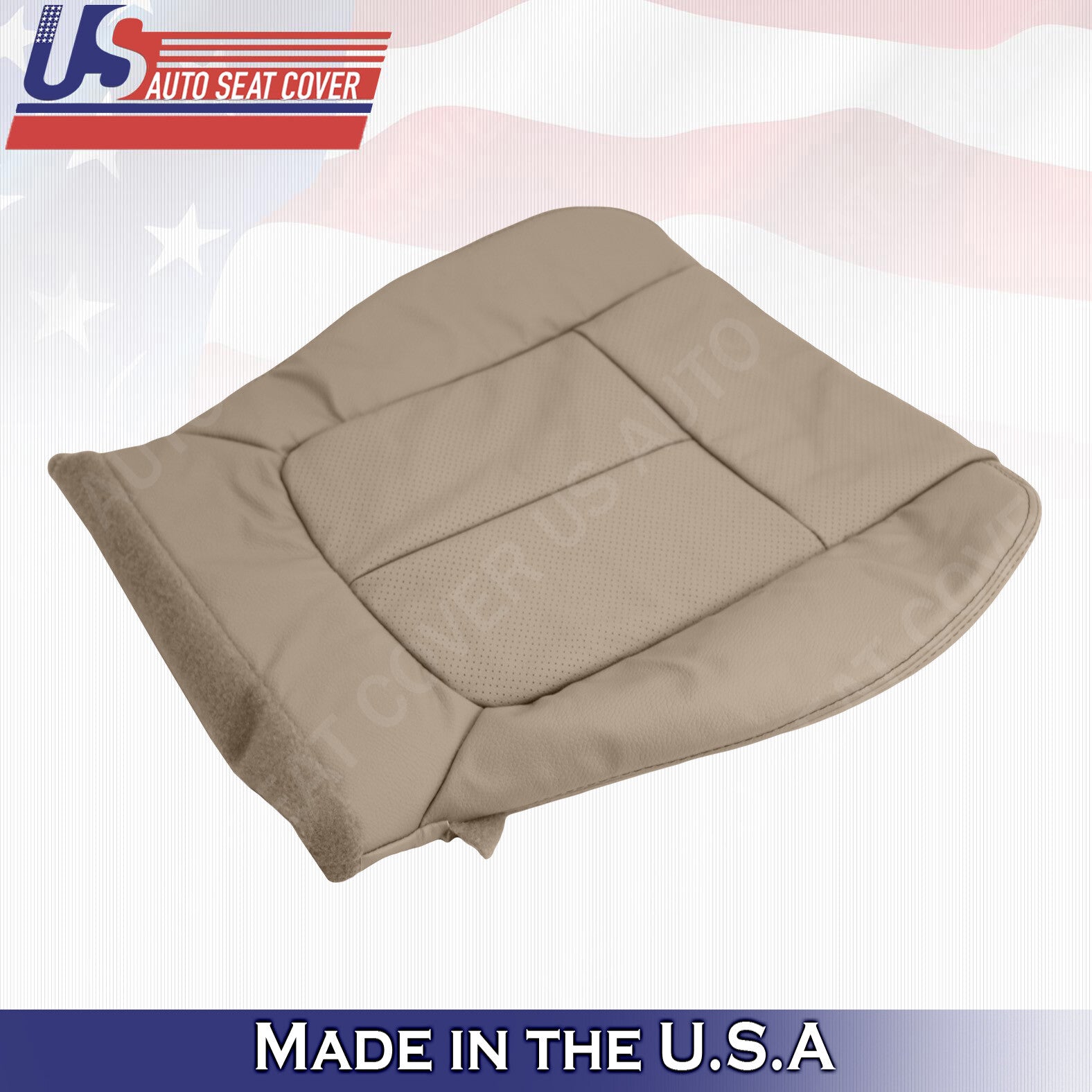 2011 to 2014 Fits Ford F150 Lariat Passenger Bottom Perforated Leather Cover Tan