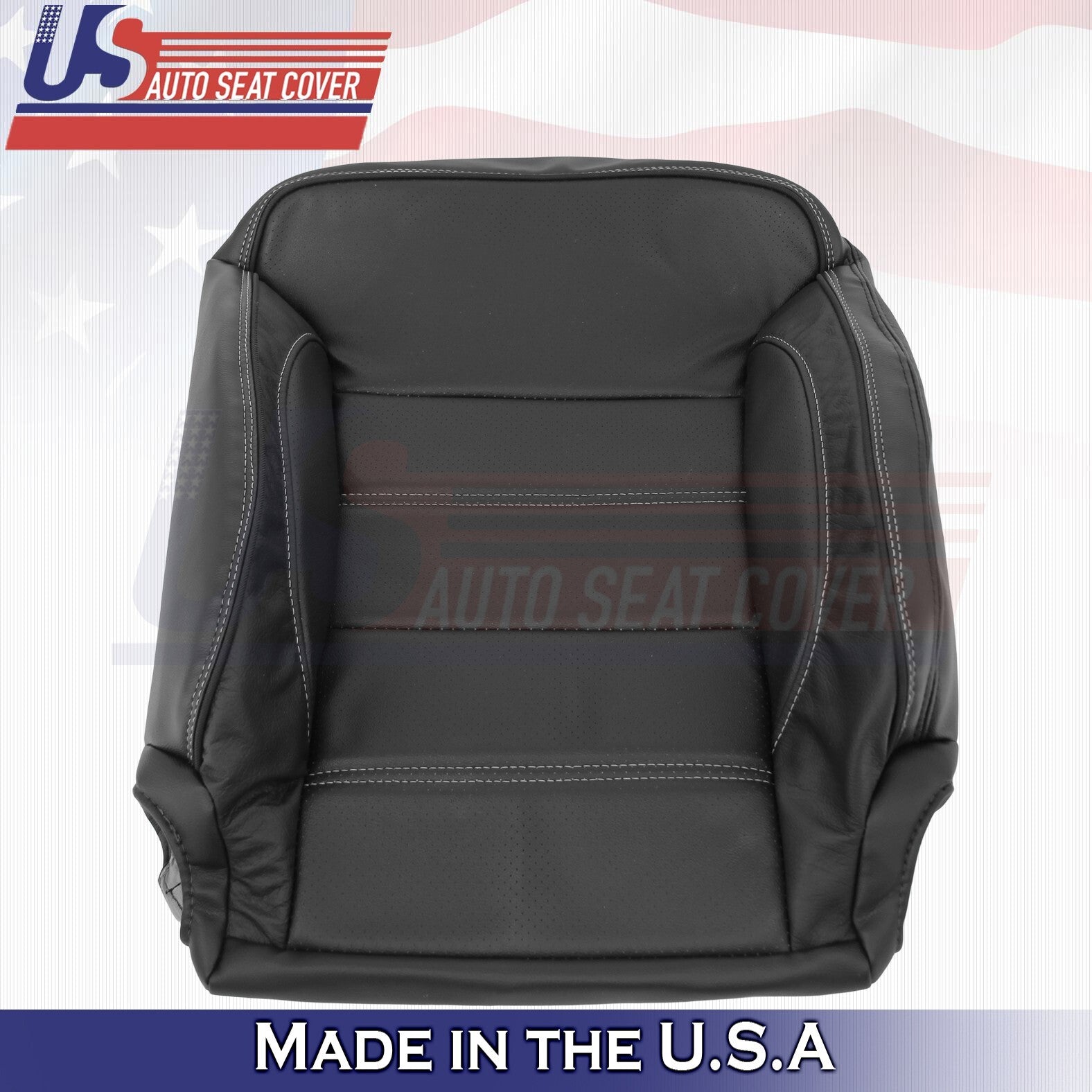 2014 to 2019 For GMC Sierra Denali Driver Top Leather Seat Cover Black