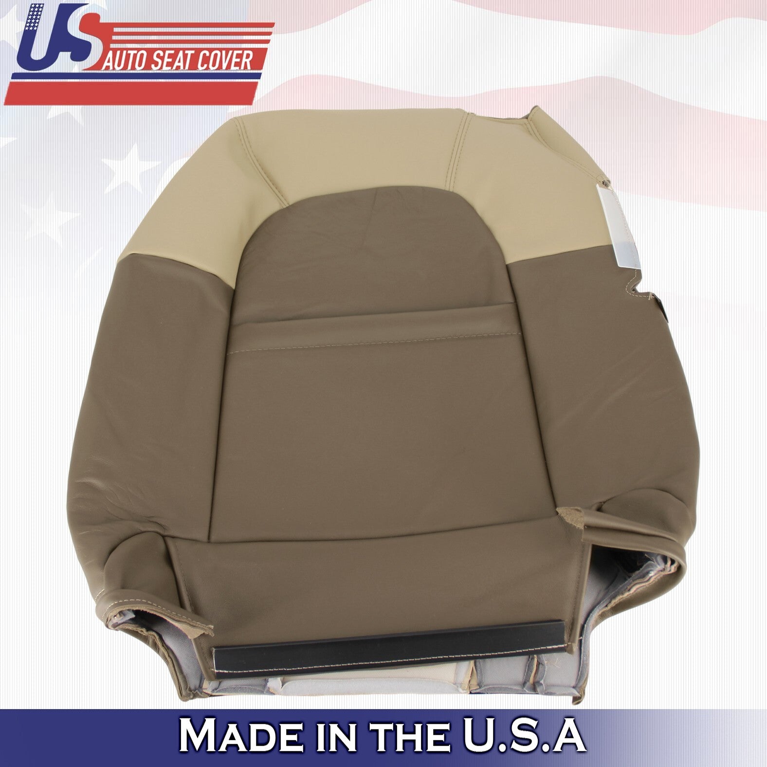 2002 2003 2004 Fits Chevy Trailblazer Passenger Top Leather Seat Cover 2Tone Tan