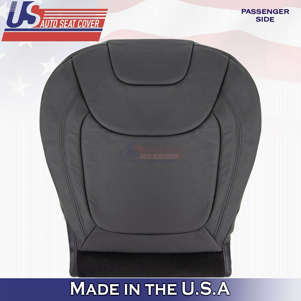 2015 to 2023 Fits Jeep Cherokee Passenger Bottom Leather Seat Cover Black