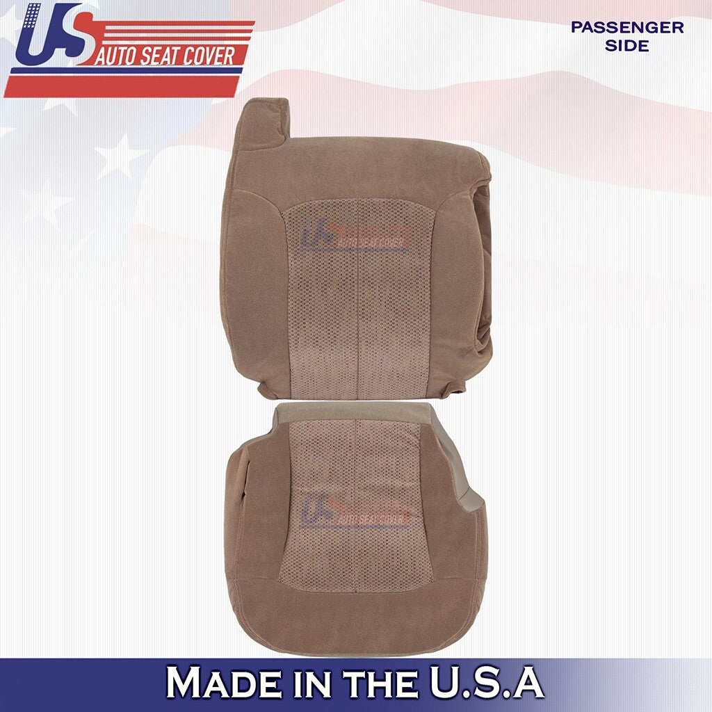 1999 to 2002 Fits Chevy Silverado Front Set Bottoms &Tops Cloth Cover Dark Tan