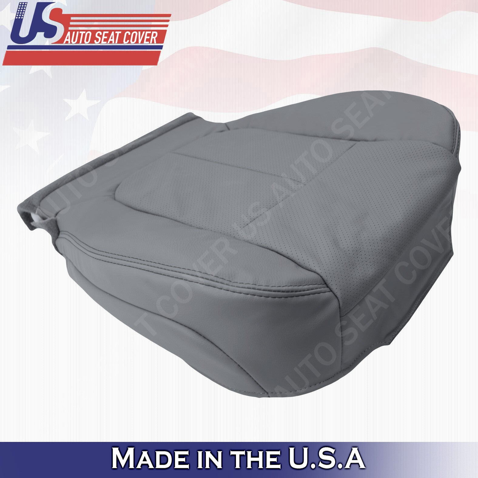 2011 to 2014 Fits Ford F150 Lariat Driver Bottom Perforated Leather Cover Gray