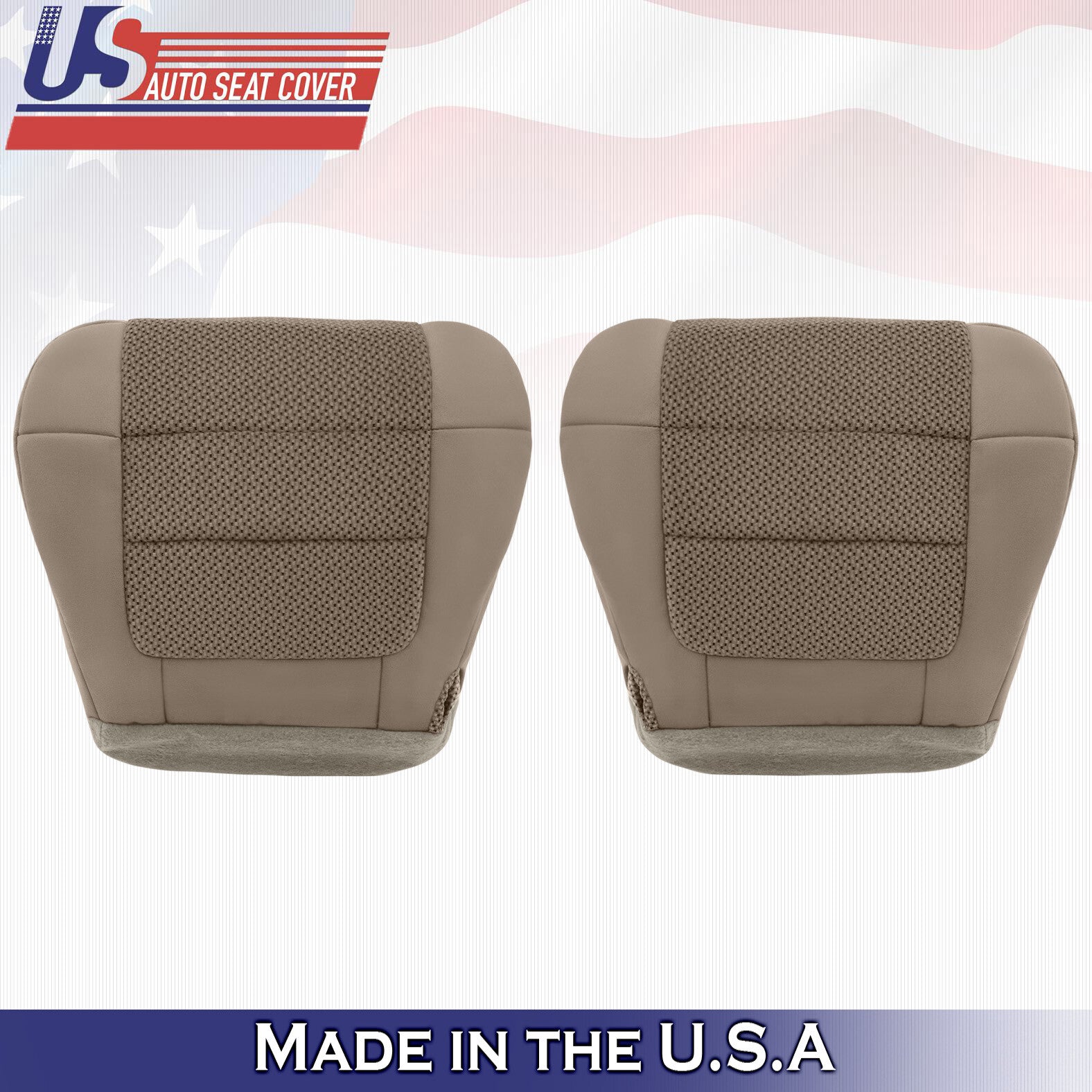 2001- 2003 Ford F150 XLT Front DRIVER Bottom Cloth Seat Cover Med Parchment Tan