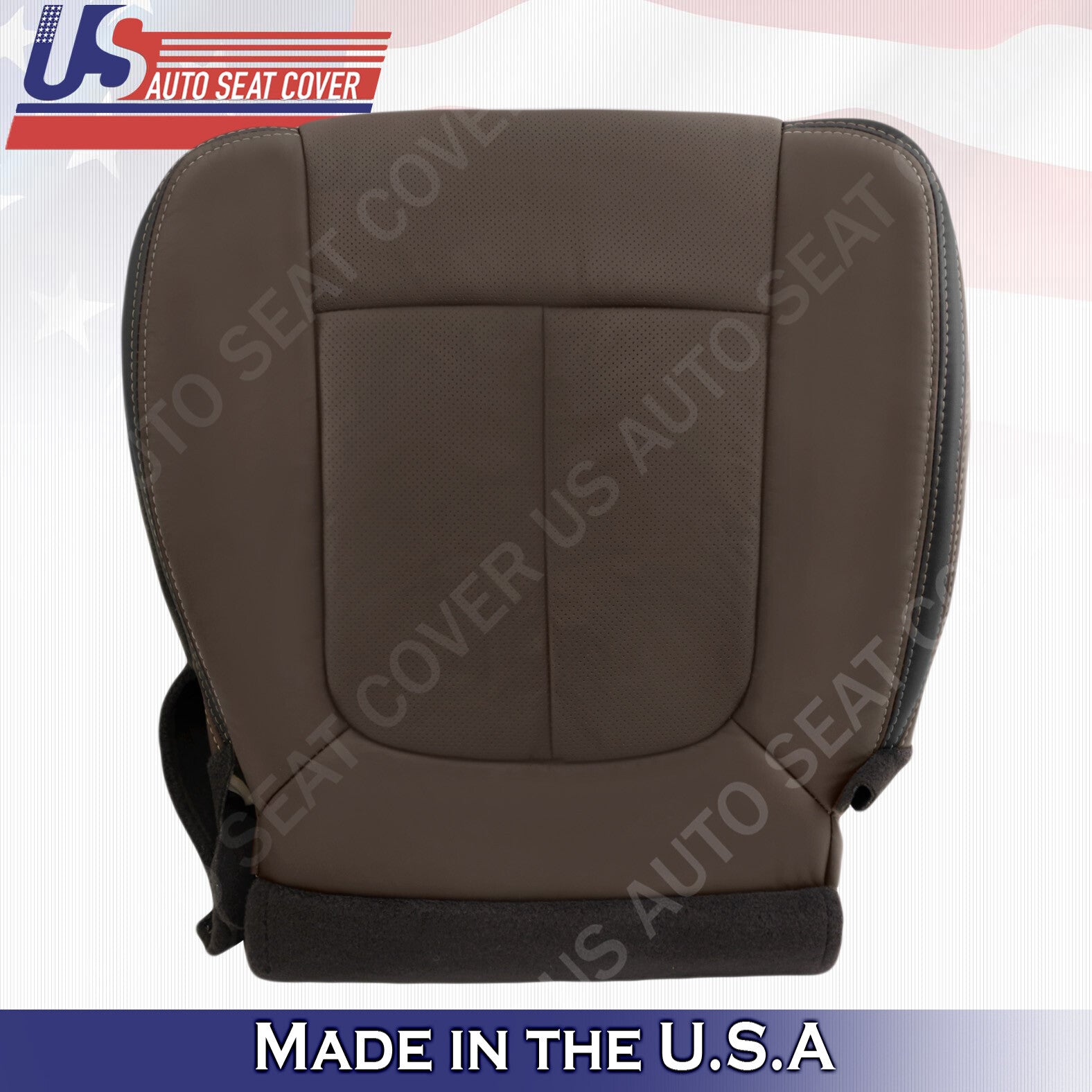 2013 to 2016 Ford F250 F350 Platinum Driver Passenger Leather Seat Cover Brown