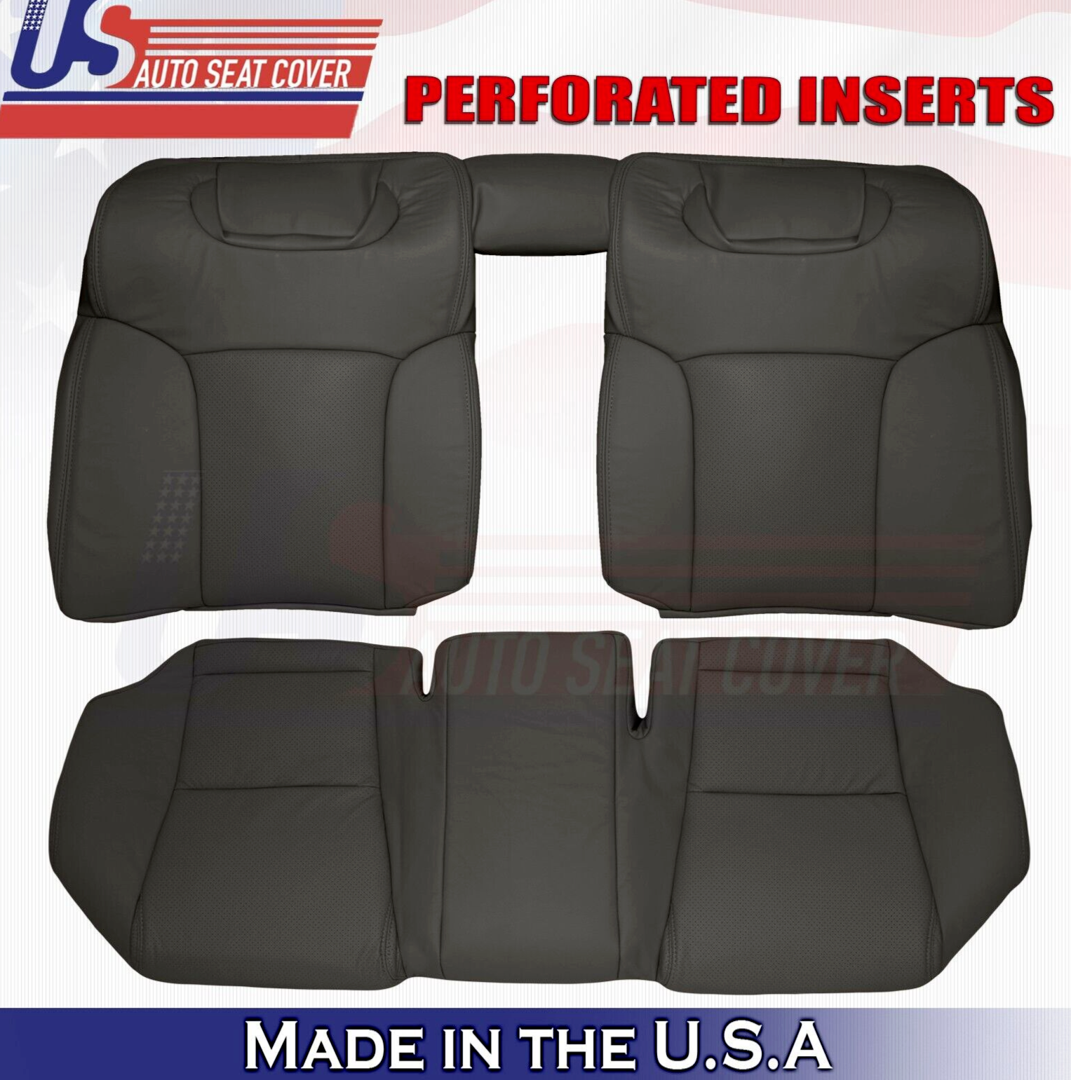 2010 For Lexus GS300 GS350 2nd Row Top & Bottom Perforated Leather Covers Black