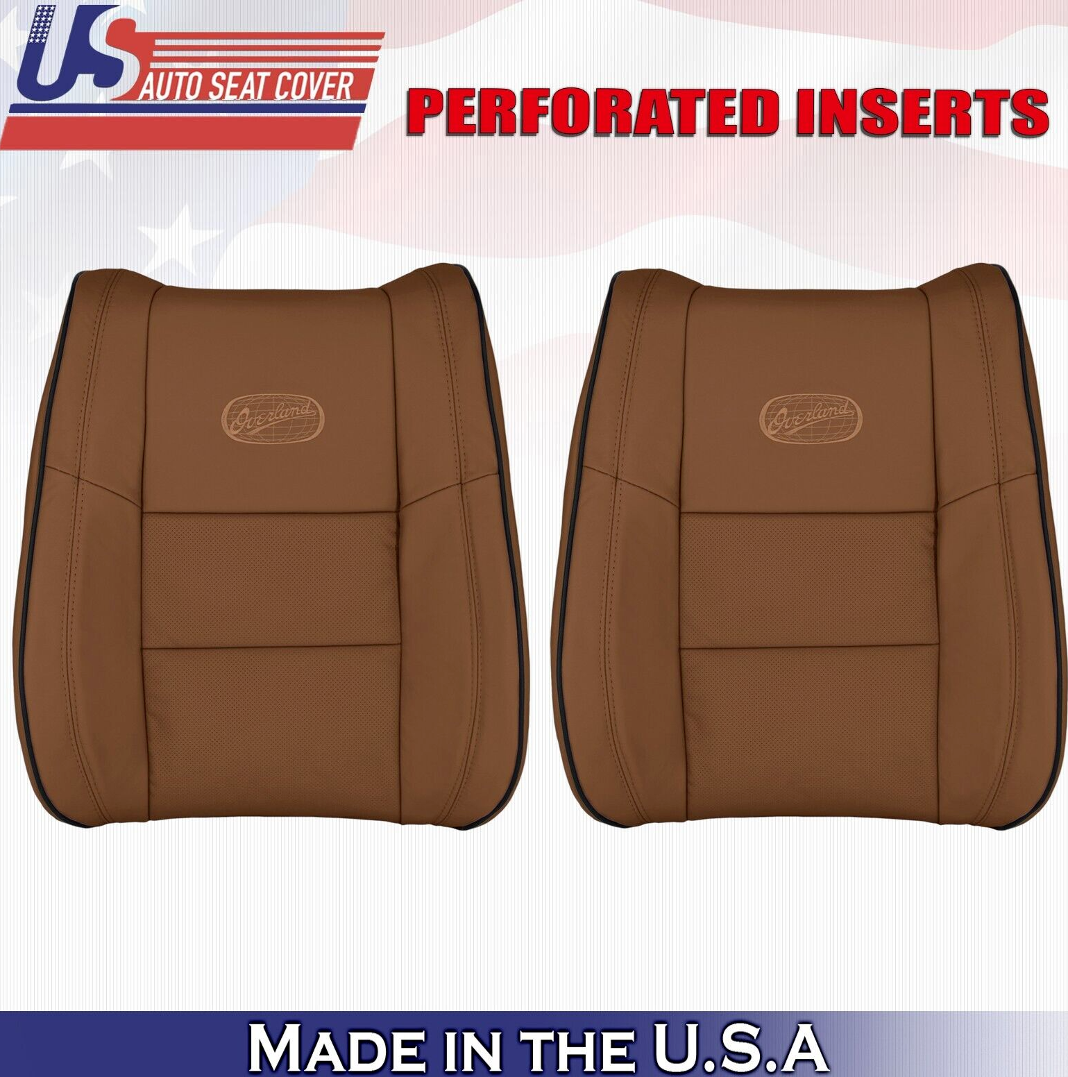 2016 For Jeep Grand Cherokee OVERLAND Driver Passenger Top Leather Covers Brown