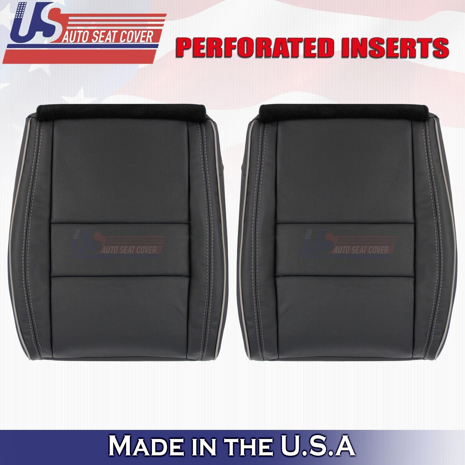 2011-2014 For Jeep Grand Cherokee Overland Left-Right Bottom Leather Cover Black