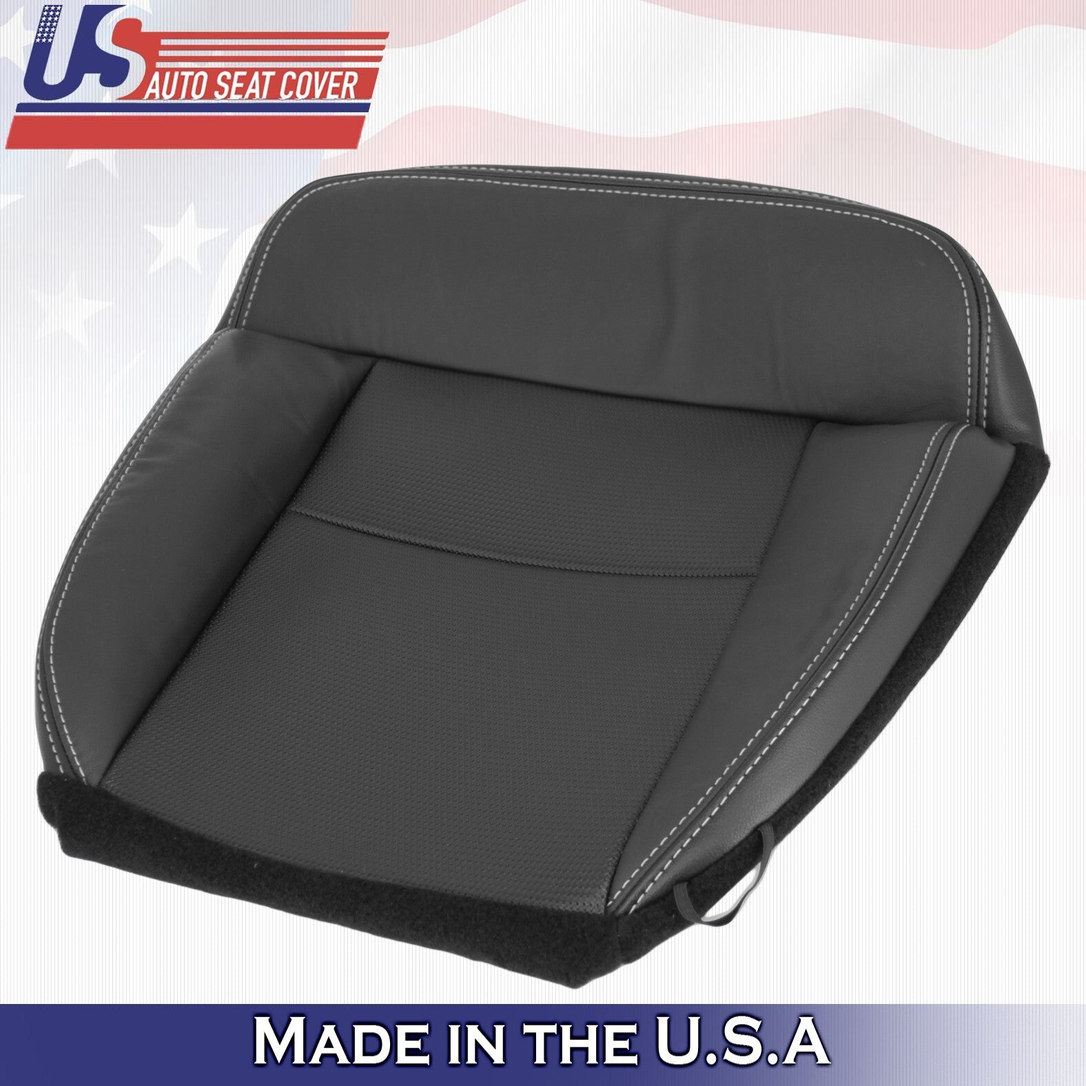 2004 to 2008 Fits Ford F150 Front Driver Side Bottom Leather Seat Cover Black
