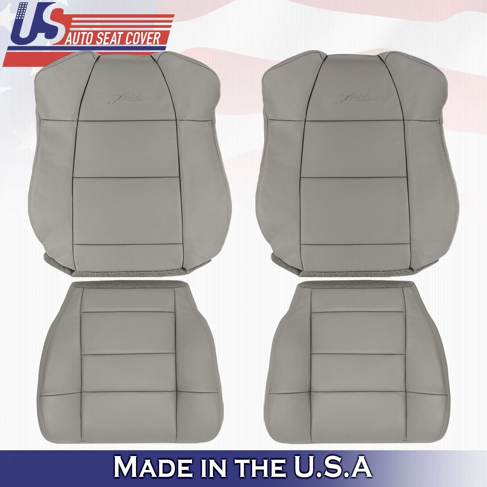 2003 For Ford F150 Extended Cab 2x Top & 2x Bottom Leather Seat Covers Graphite