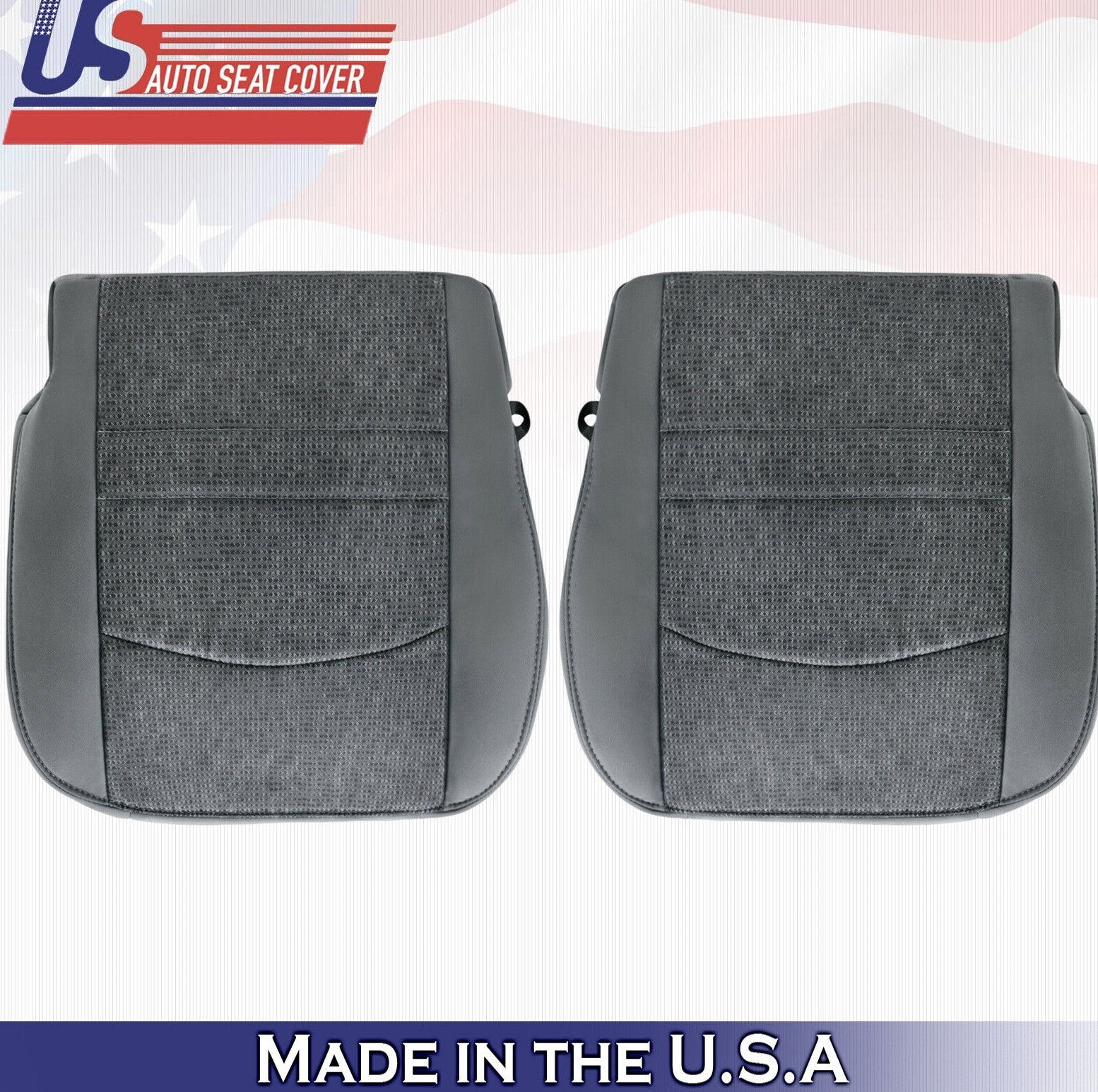 2017 2018 For Dodge Ram 3500 SLT Driver Passenger Bottom Cloth Seat Covers Gray