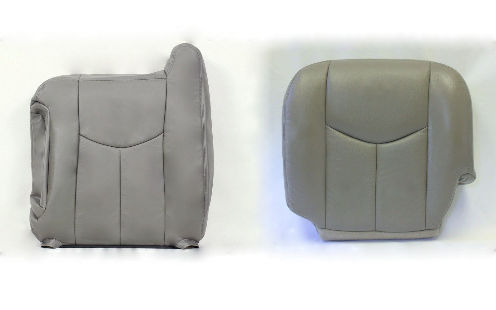 2003 2004 Chevy Silverado Diver Bottom and Top LEAN BACK Leather Seat Cover Gray