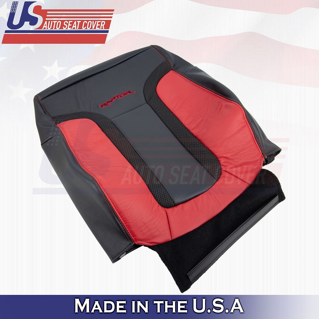 Passenger Top & Bottom Seat Cover Black/Red For 2014 Ford F150 Raptor