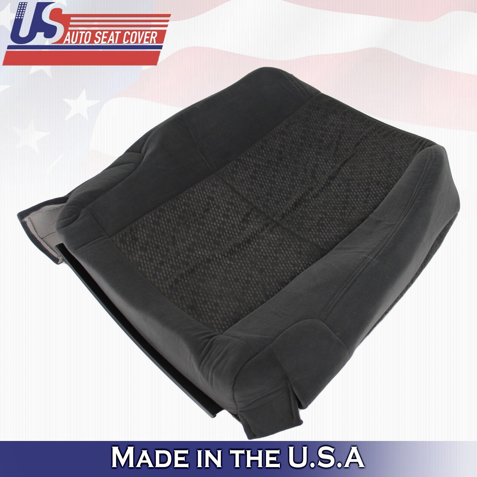 2008 For GMC Sierra 1500 2500 3500 2nd Row Passenger Bottom Cloth Seat Cover BLK