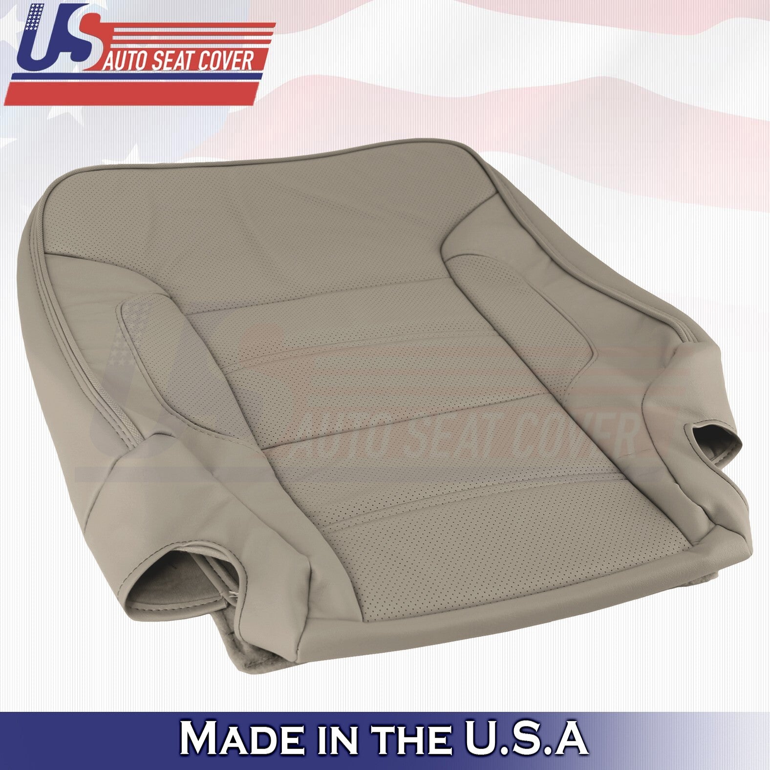 2015 For GMC Sierra Denali Rear Passenger Top & Bottom Leather Seat Covers Tan