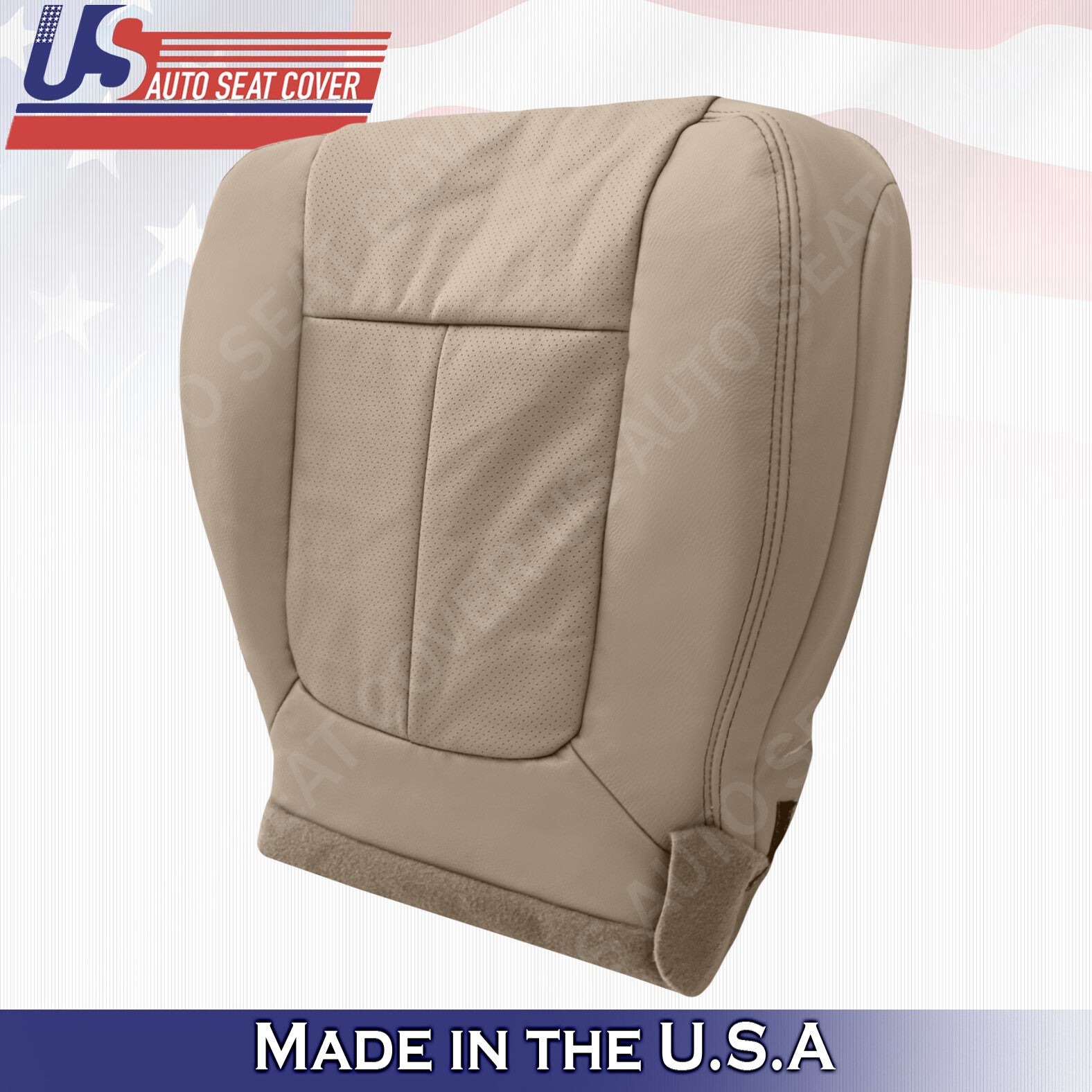2011 to 2014 Fits Ford F150 Lariat Driver Bottom Perforated Leather Cover Tan