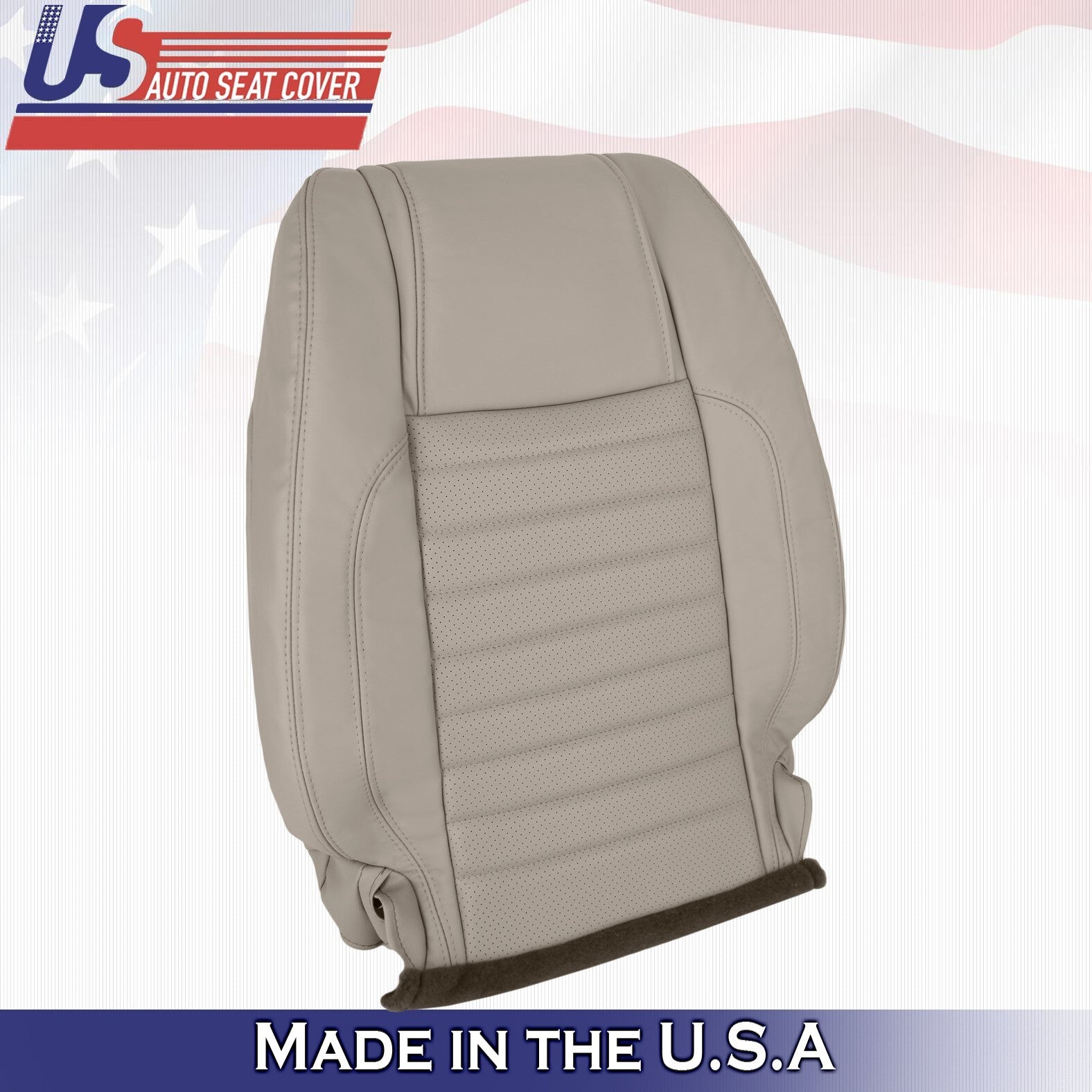2010 to 2014 Fits Ford Mustang GT Passenger Top&Bottom Synth Leather Cover Stone