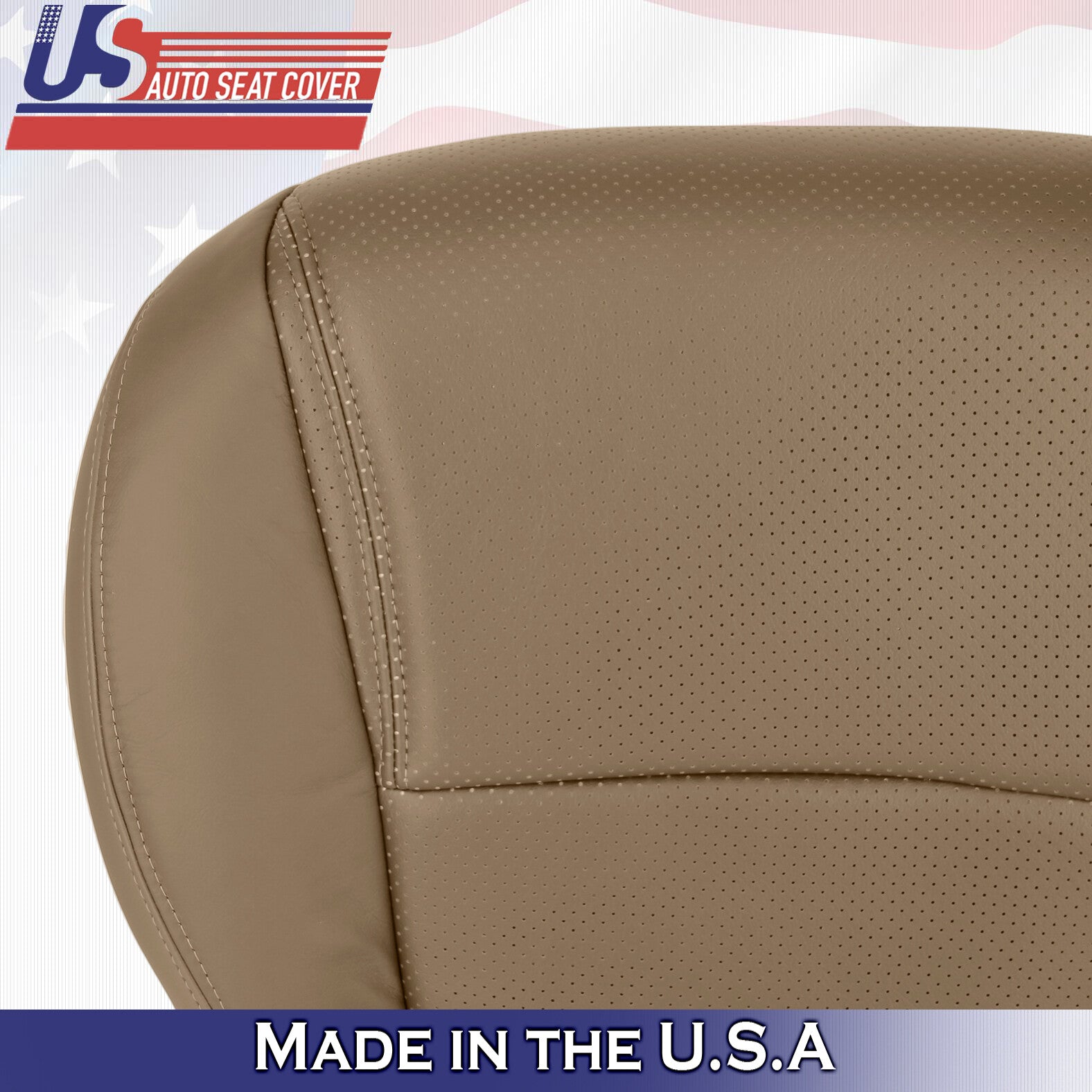 2005 For Honda Pilot Driver & Passenger 2x Bottom Perforated Leather Covers Tan