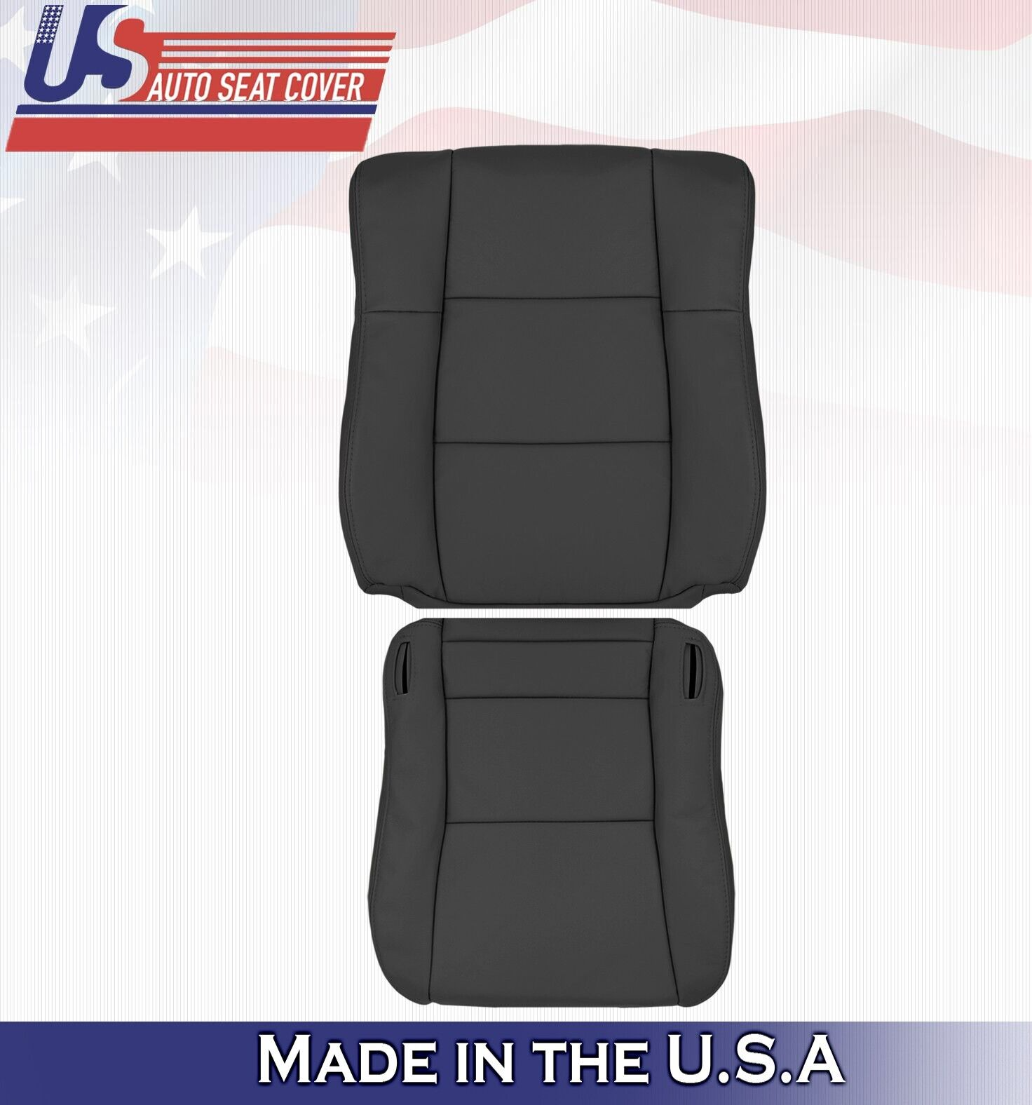 2000 2001 For Lexus ES300 Driver Top & Bottom Leather Seat Covers Black