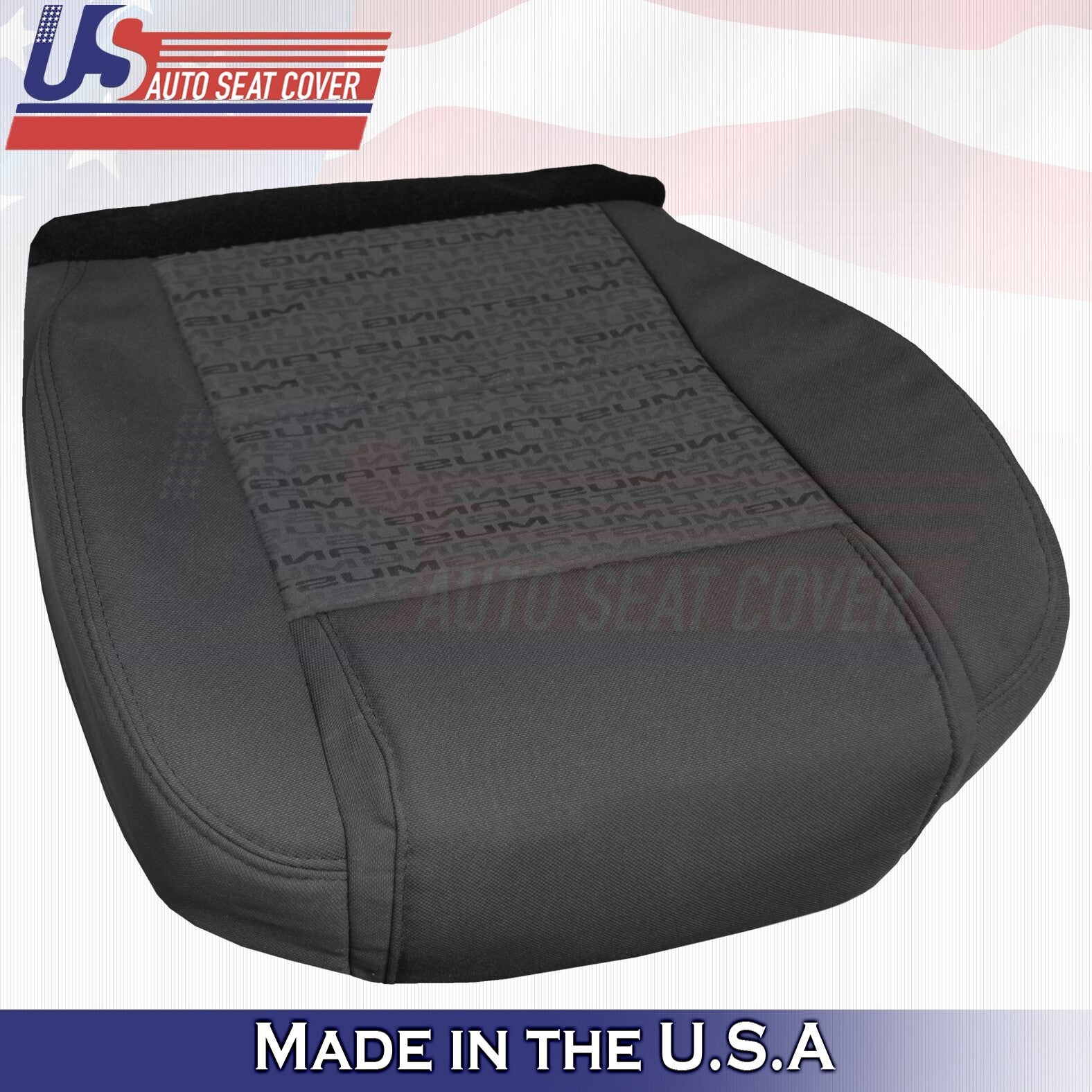 2005 2006 2007 For Ford Mustang Driver & Passenger Bottom Cloth Seat Covers BLK