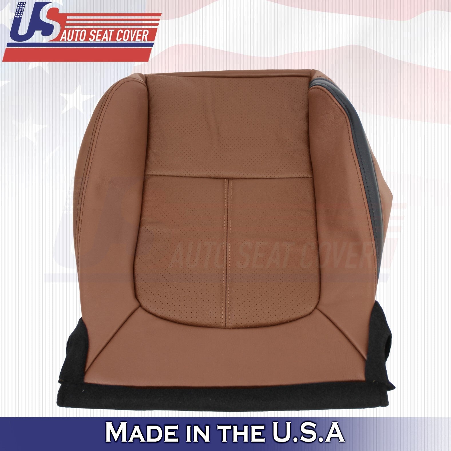 2013 to 2016 For Ford F450 Platinum Passenger Top & Bottom Leather Covers Brown