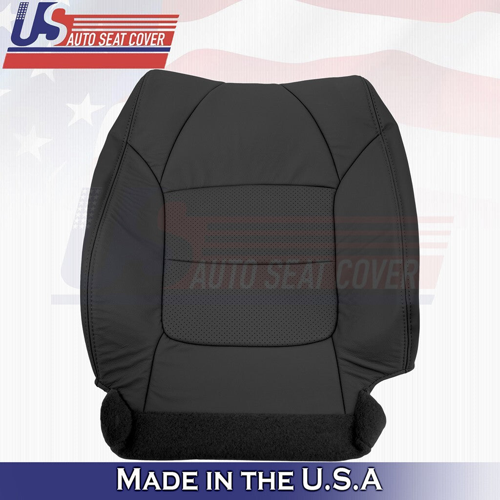 2002 2003 For Acura TL Type-S Driver & Passenger Bottom Top Leather Cover Black