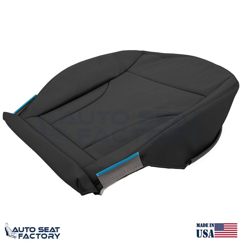 Replacement Fits 2013 - 2017 Audi Q5 Driver Bottom Solid Black Vinyl Seat Cover