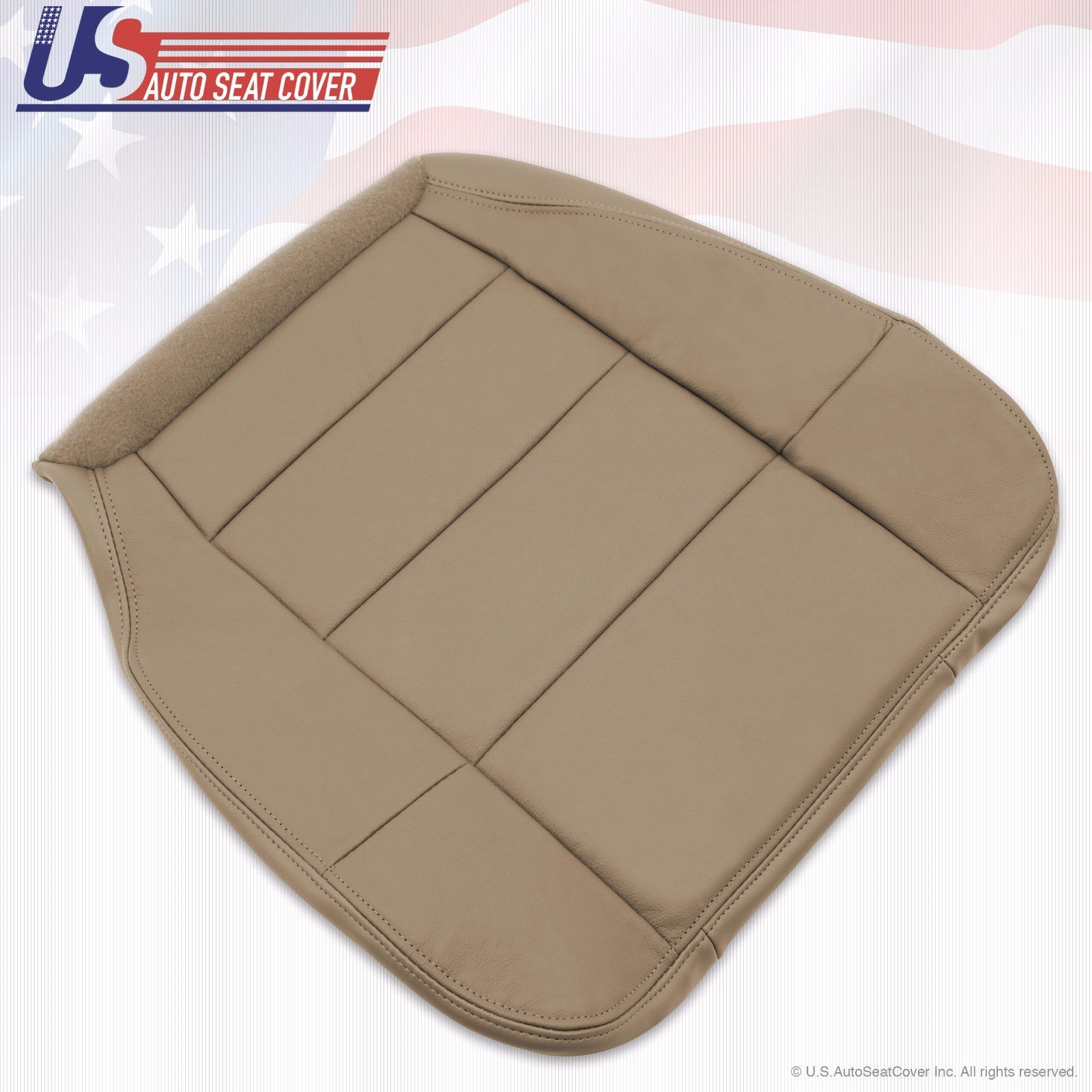 2003 Ford F-150 Lariat Super Crew Driver Bottom Leather Seat Cover-Parchment Tan