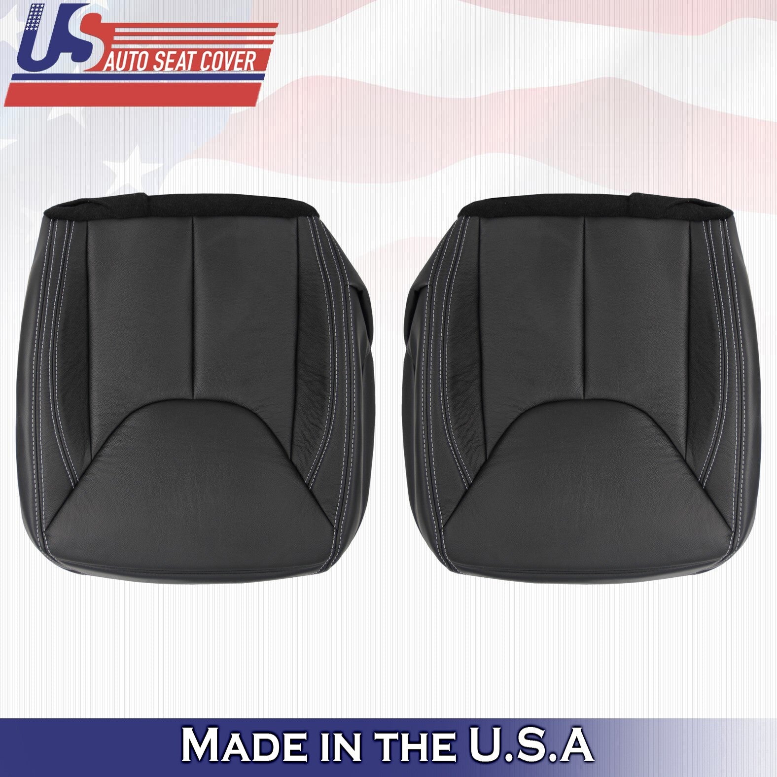2011-2017 Fits Jeep Wrangler Rubicon Driver&Passenger Bottom Leather Cover Black