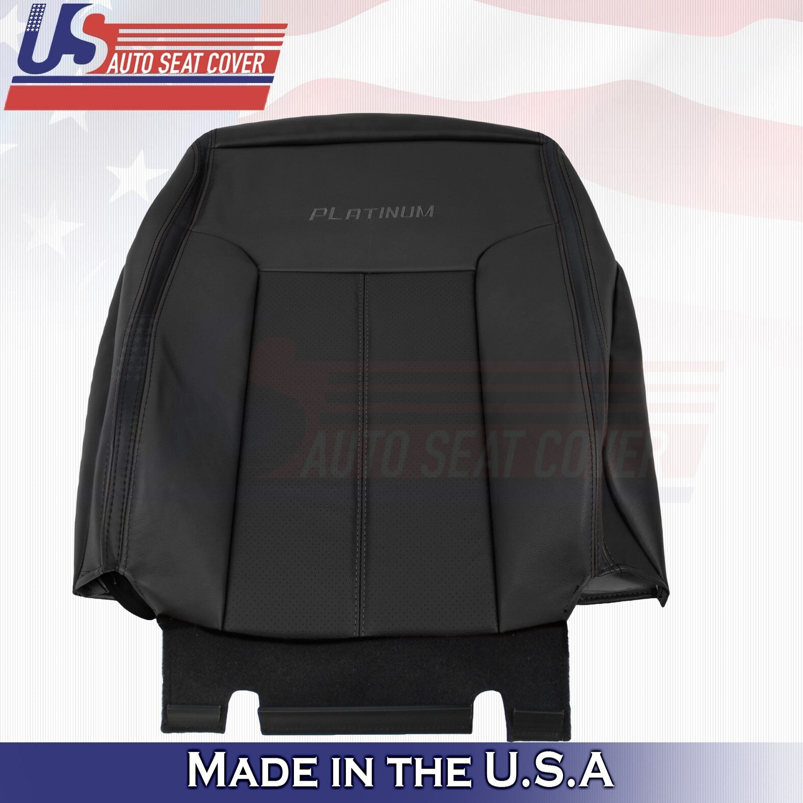 2013 to 2016 For Ford F450 F550 Platinum Passenger Top Leather Seat Cover Black
