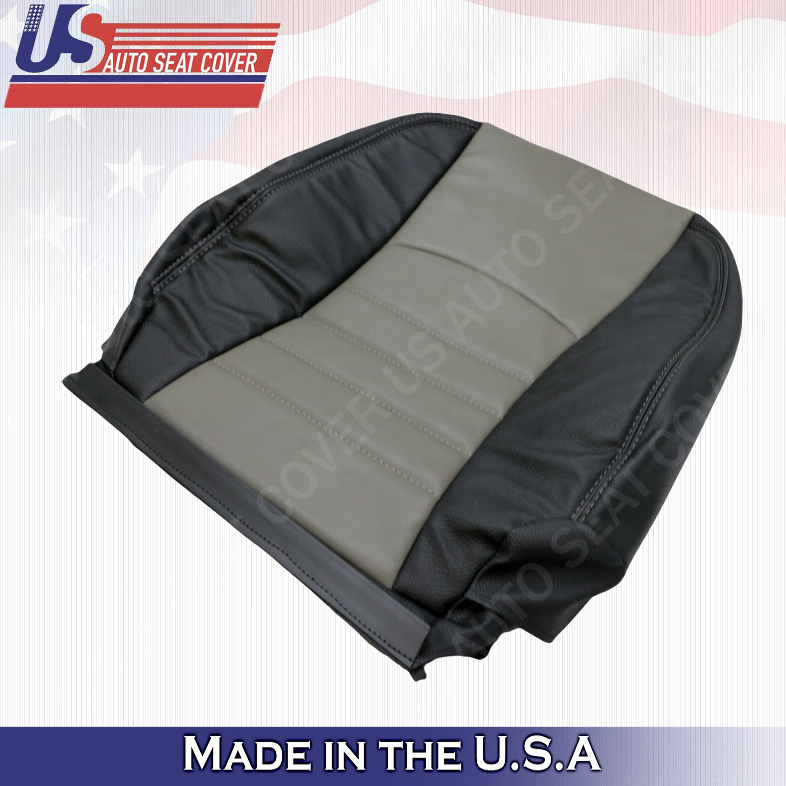 2011 2012 For Dodge Ram Work Truck Passenger Top Vinyl Seat Cover 2-tone Gray