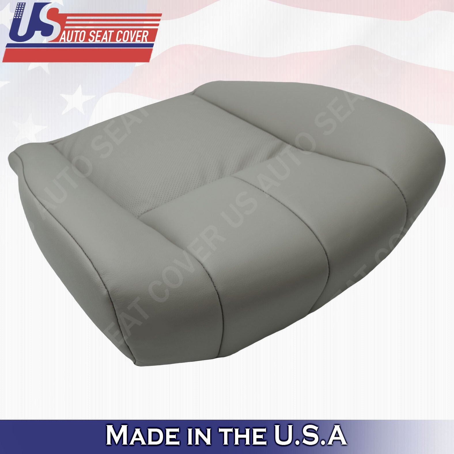 2010 2011 Cadillac STS Front PASSENGER Bottom Perforated Seat Cover Light Gray