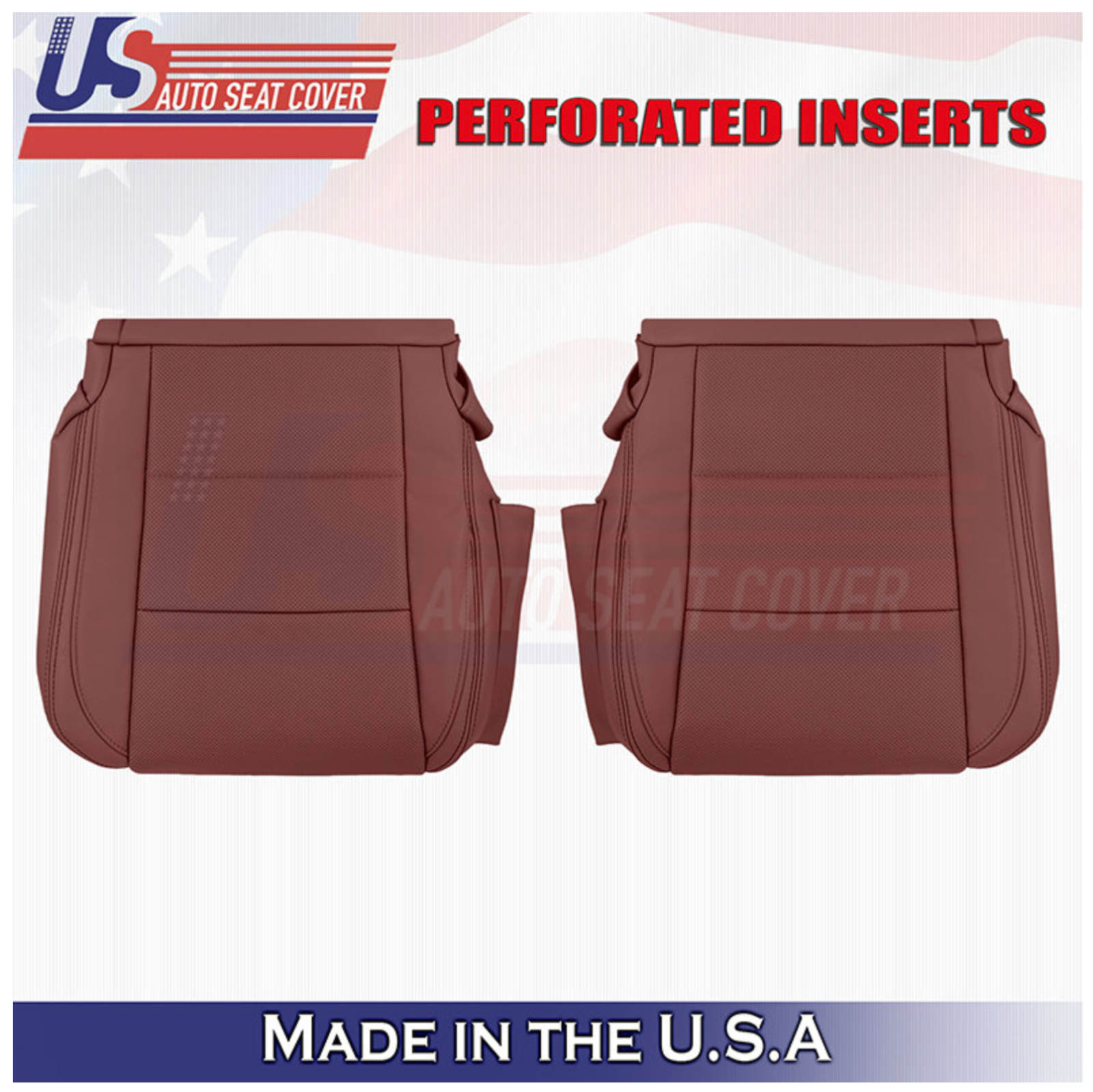 2013 to 2016 Fits Lexus GS350 Front Driver & Passenger Bottoms Leather Cover Red
