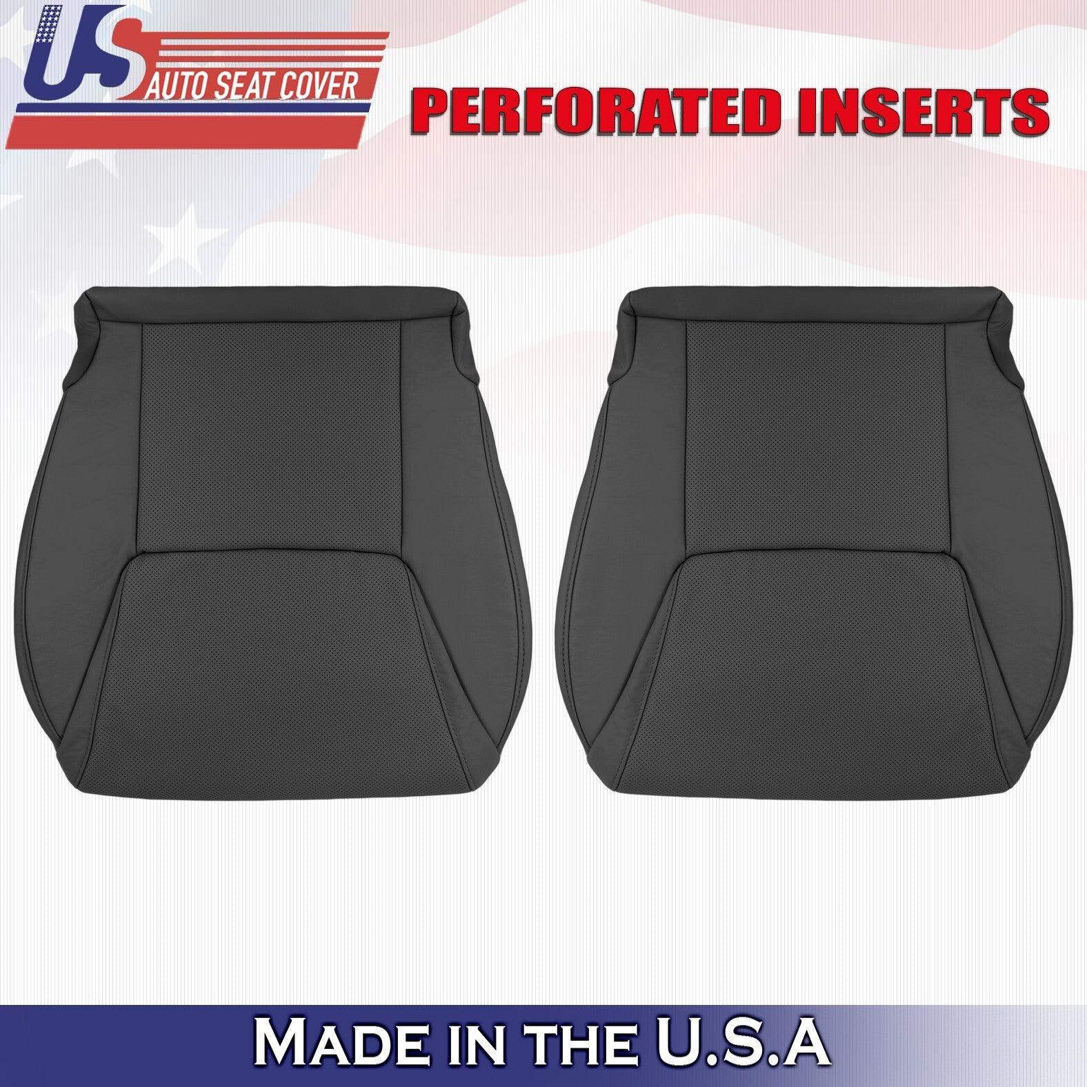2012 to 2015 For Lexus LX570 Driver &Passenger Bottom Leather w/perf Covers BLK
