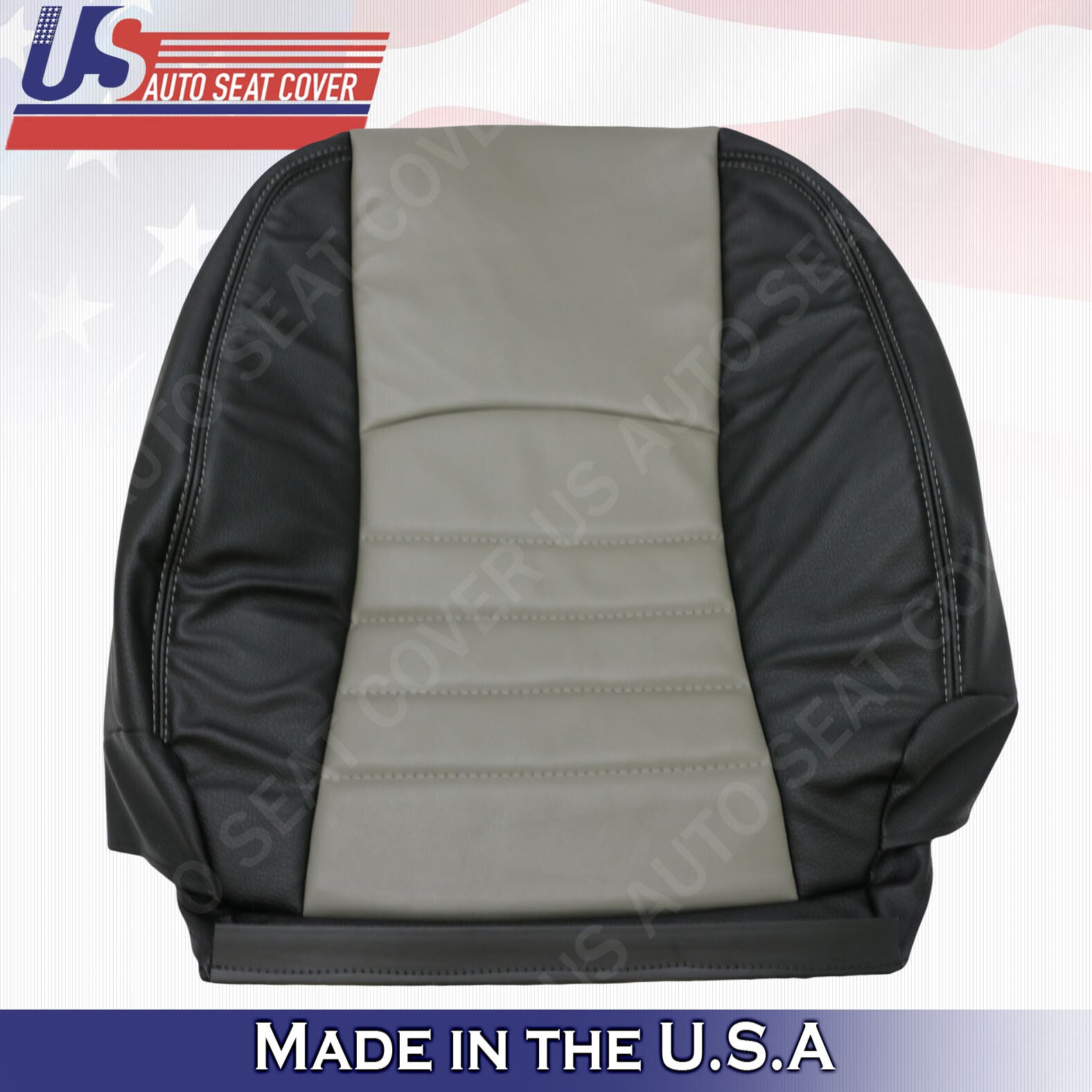 2011 2012 For Dodge Ram Work Truck Passenger Top Vinyl Seat Cover 2-tone Gray