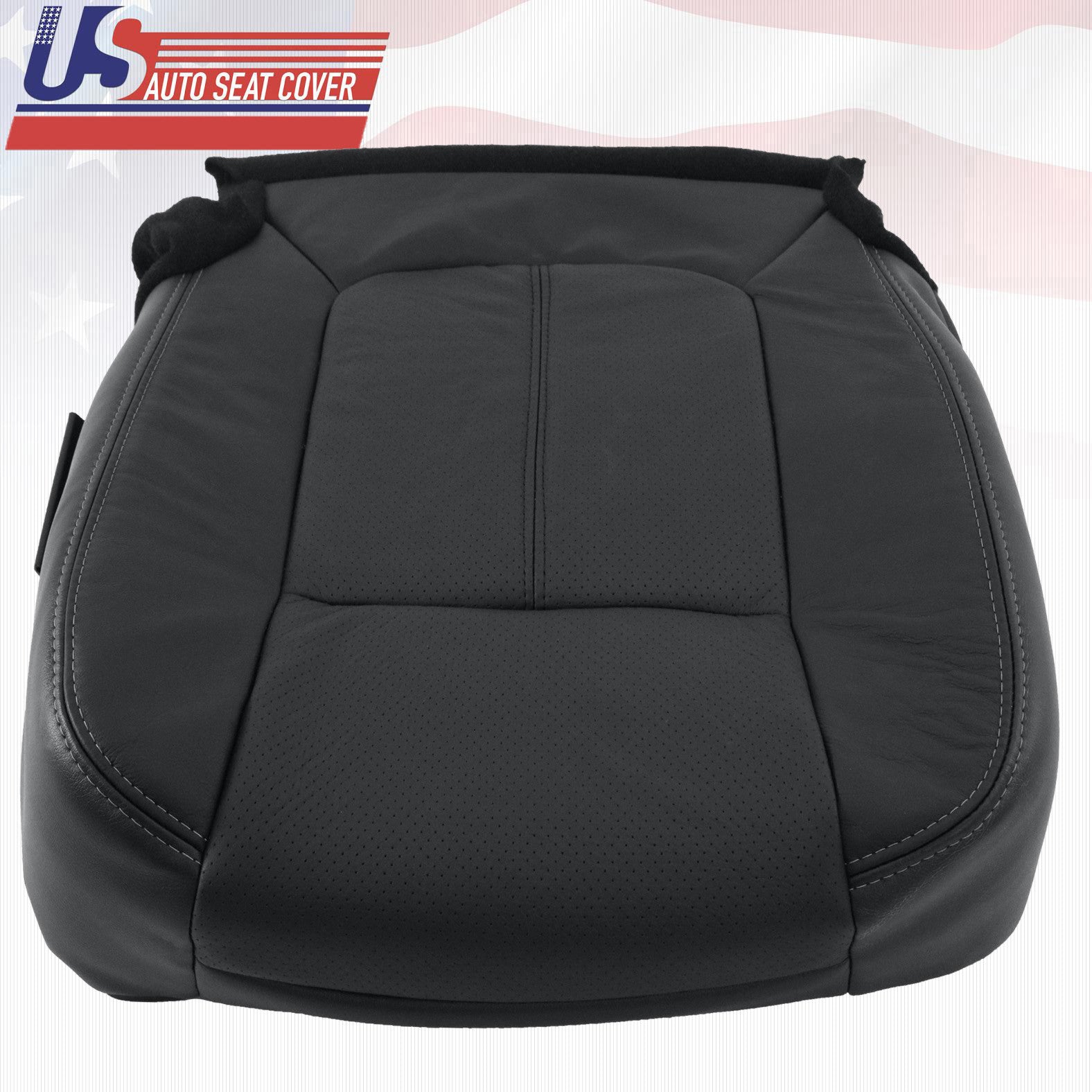 2011 -2016 Ford F350 Lariat Passenger Bottom Perforated Leather Seat Cover Black