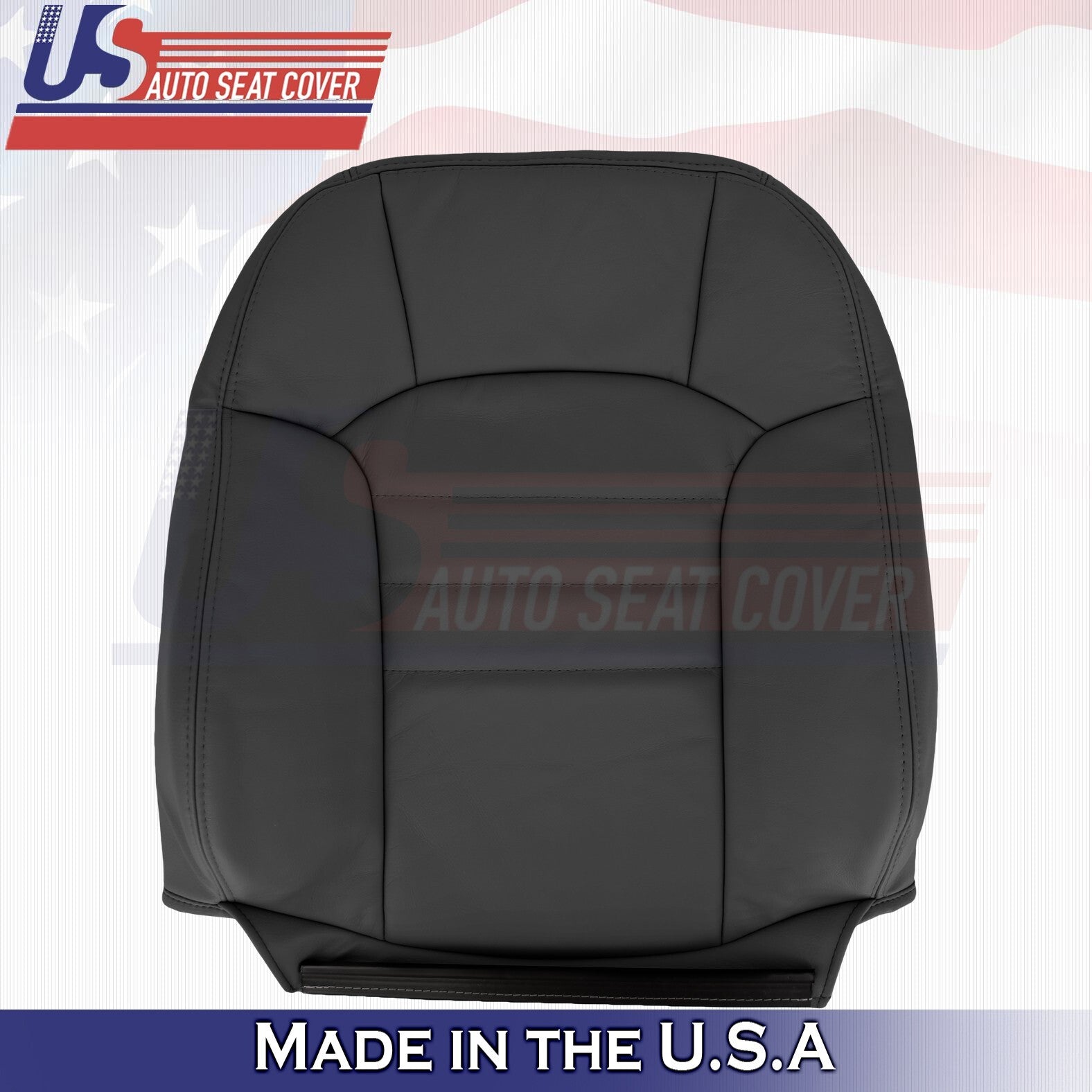 2002-2004 Fits Jeep Liberty Driver Bottom & Top Leather Seat Cover Dark Gray