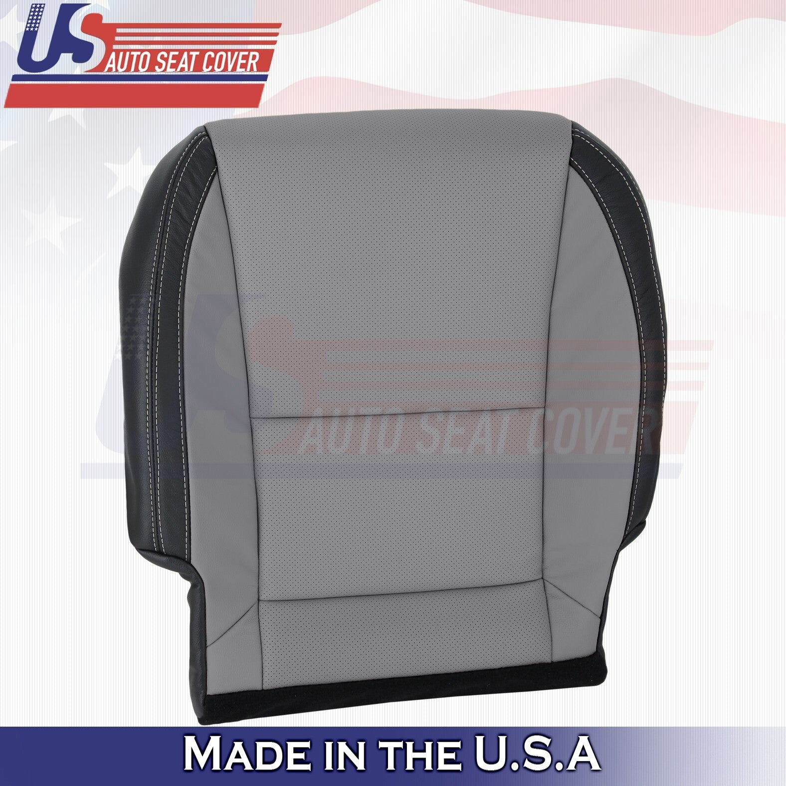 2010-2015 Fits Chevy Camaro Driver Bottom Perforated Leather Cover Gray/Black