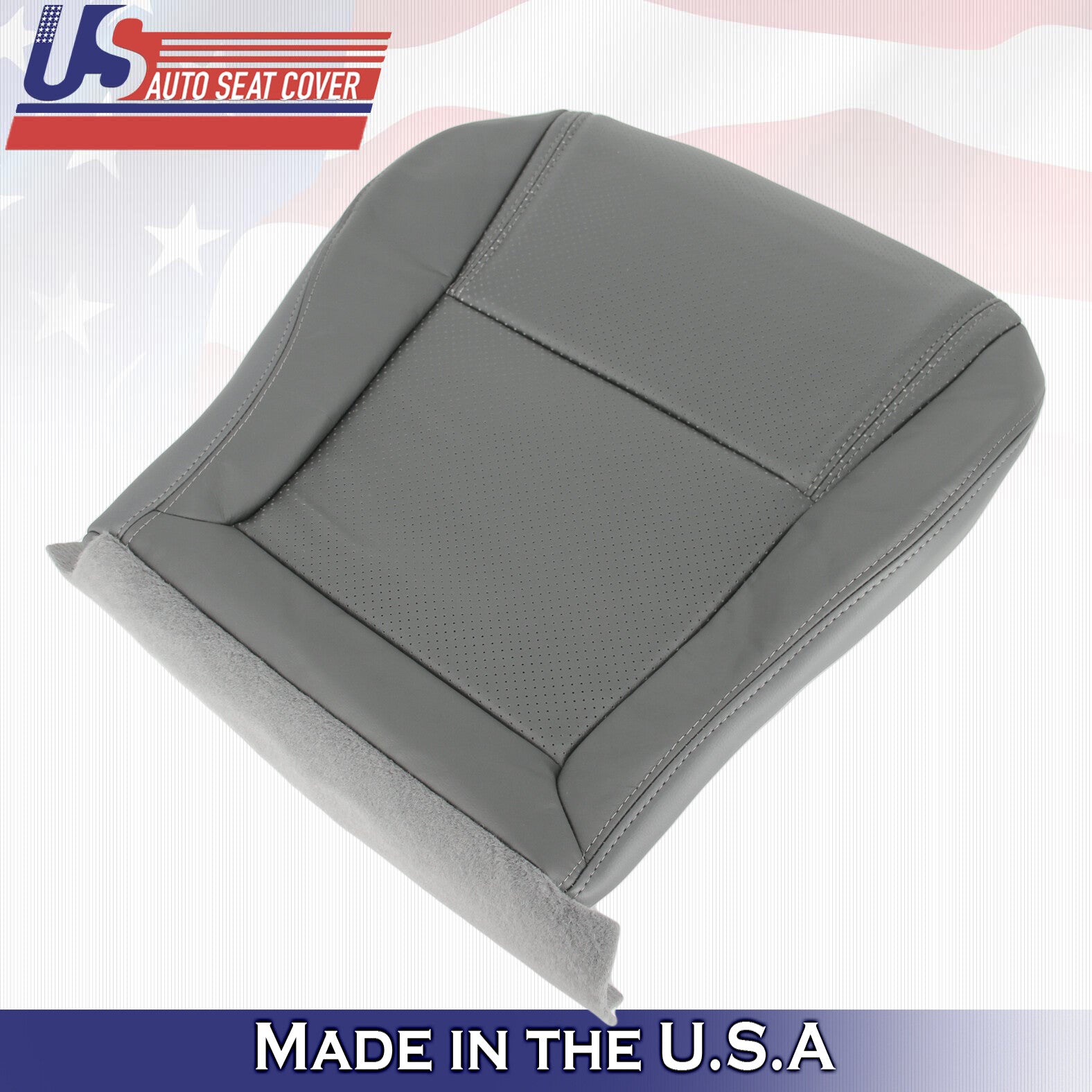 2004 For Honda Pilot Driver & Passenger 2x Bottom Perforated Leather Covers Gray