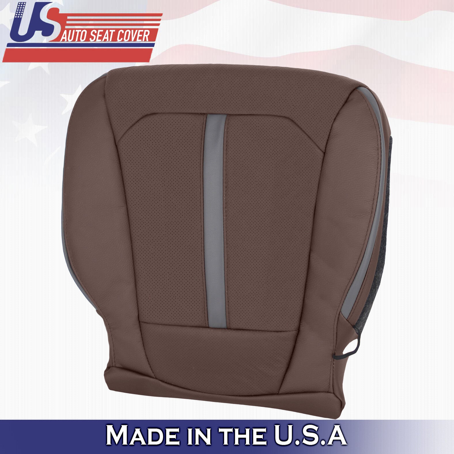 2018 For Ford F150 Platinum Passenger Bottom Perforated Leather Seat Cover Brown