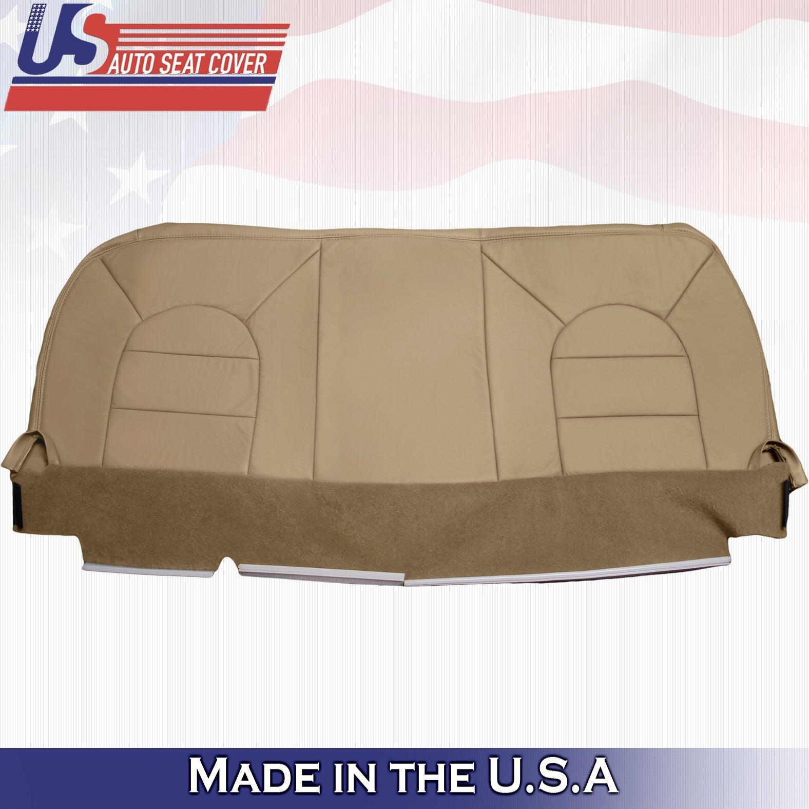 1999 For Ford F450 F550 Lariat Rear Bench Top & Bottom Leather Seat Covers Tan