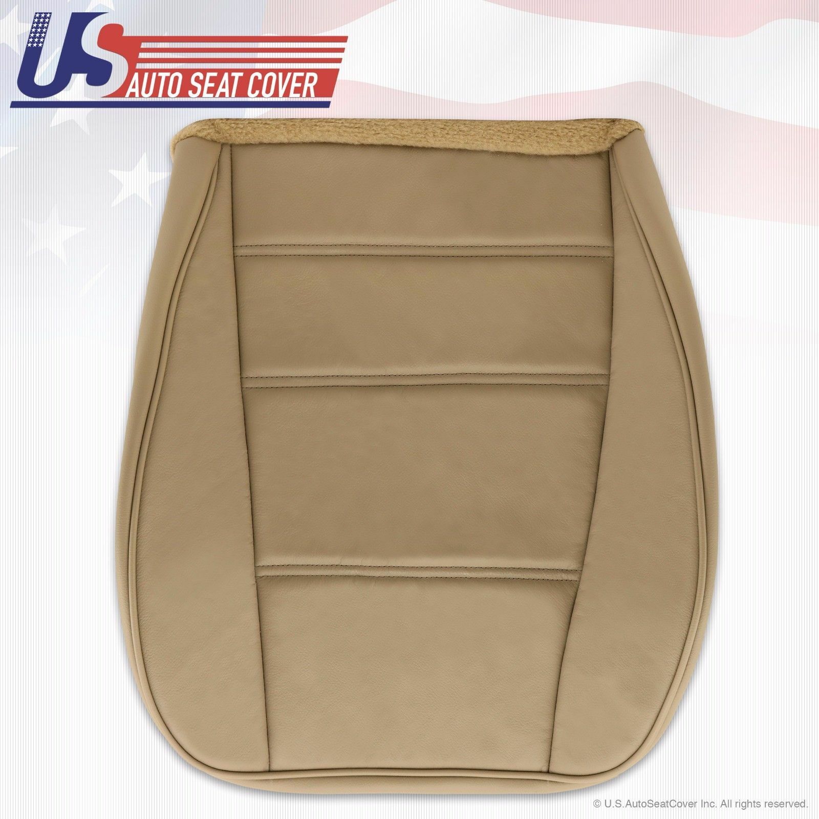 1999 2000 2001 Ford Mustang V6 Driver Bottom Replacement Leather Seat Cover Tan